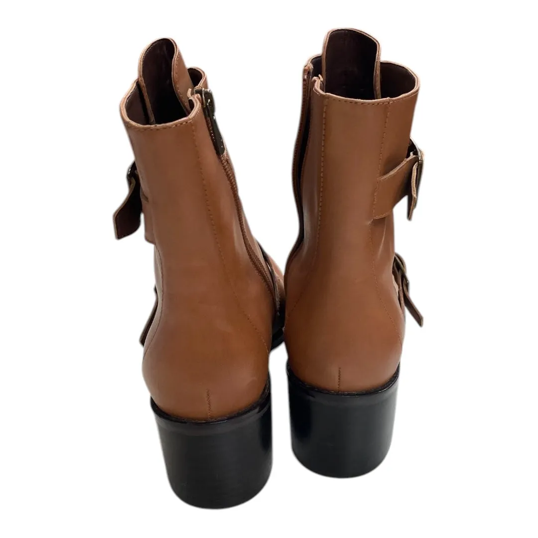 Boots Ankle Heels By Donald Pliner In Tan, Size:9.5 Knee High Boots High Heel