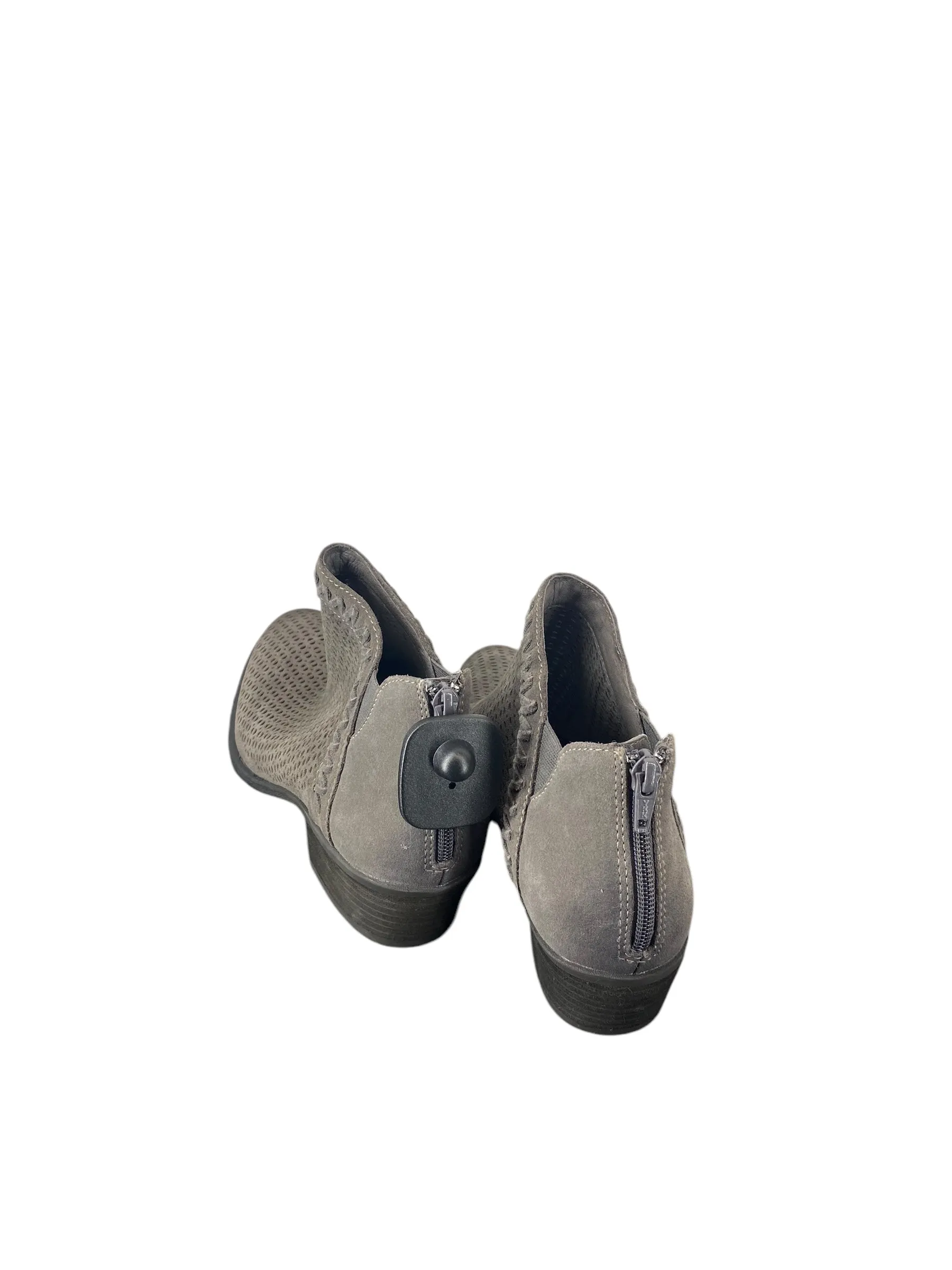 Boots Ankle Heels By Earth In Grey, Size: 16w Leather Shoelaces For Boots