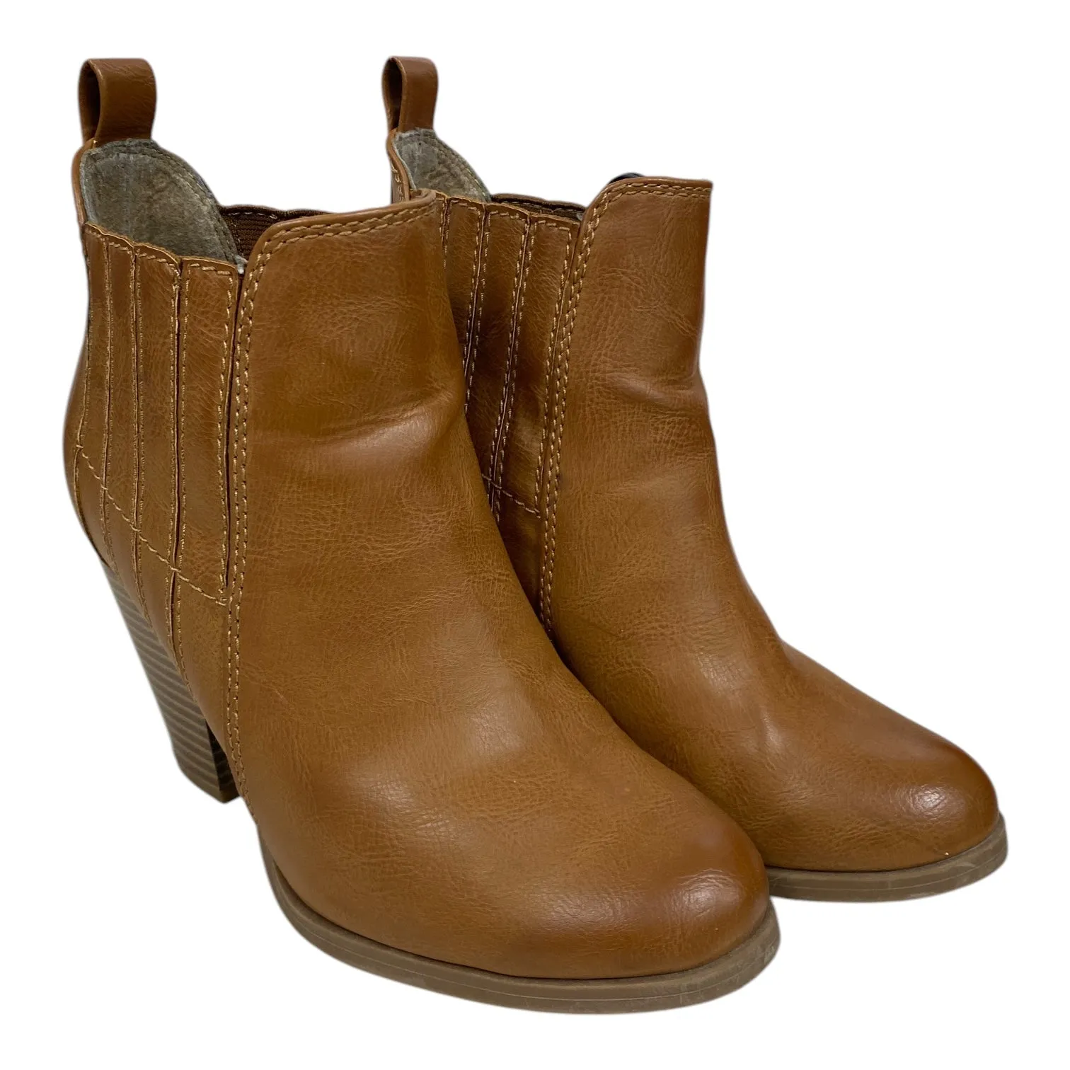 Boots Ankle Heels By Francesca's In Brown, Size: 7 Slip On Rain Boots