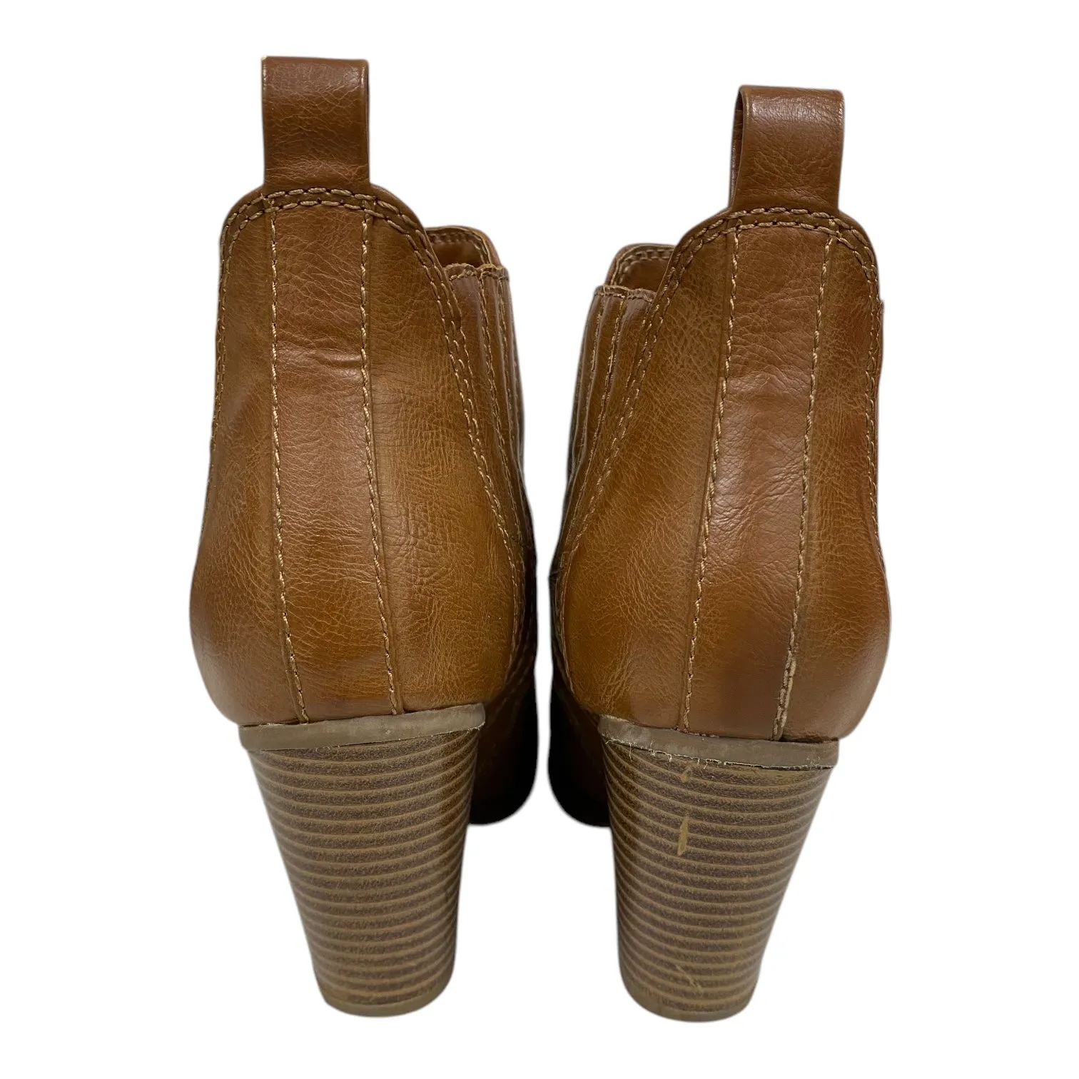 Boots With Gold Boots Ankle Heels By Francesca's In Brown, Size: 7