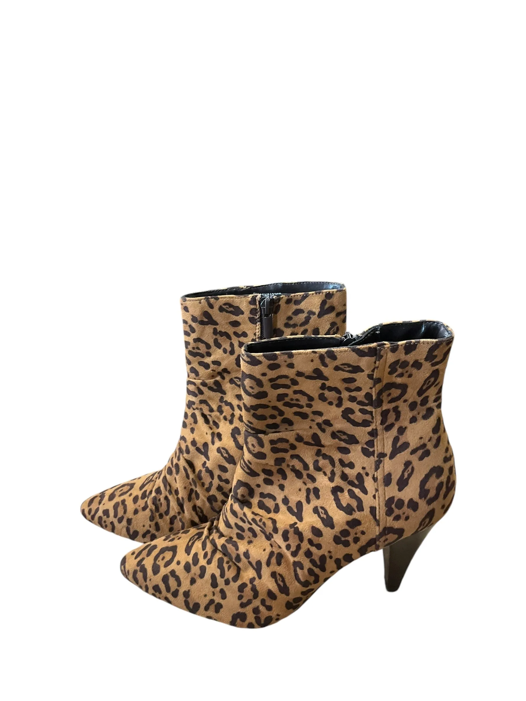Moto Boots Boots Ankle Heels By Impo In Leopard Print, Size: 11