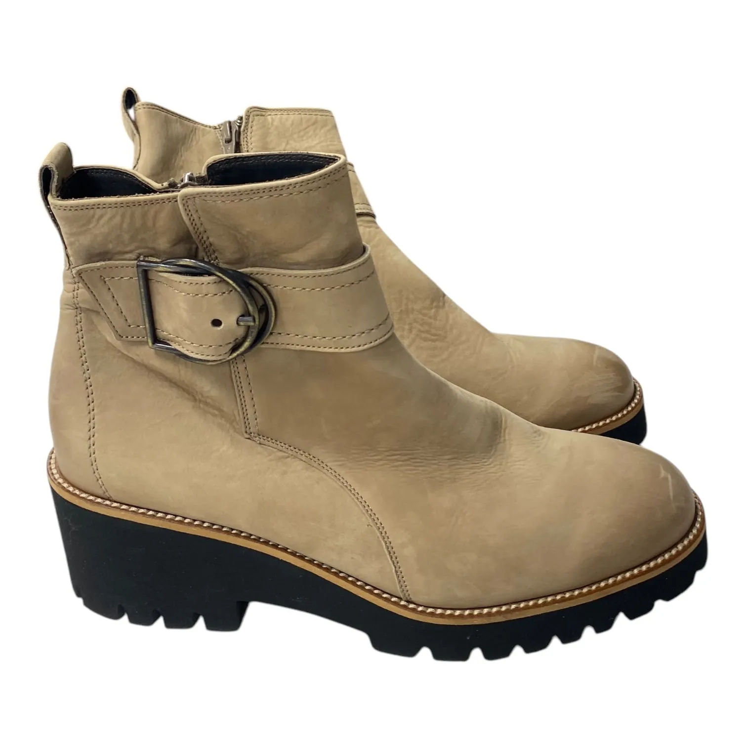 Boots Ankle Heels By Paul Green In Tan, Size:7 High Heeled Shoes Definition