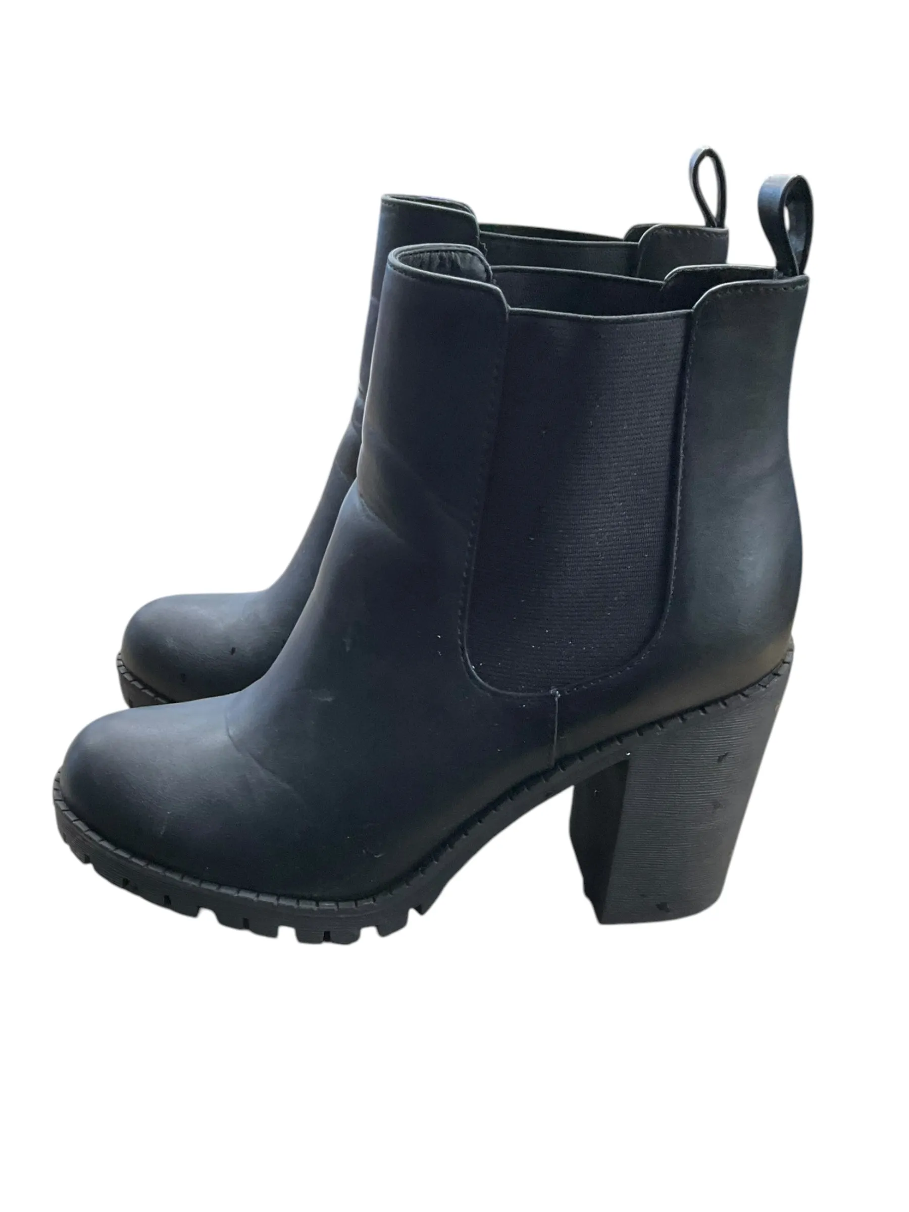 Motorcycle Touring Boots Boots Ankle Heels By Soda In Black, Size: 8