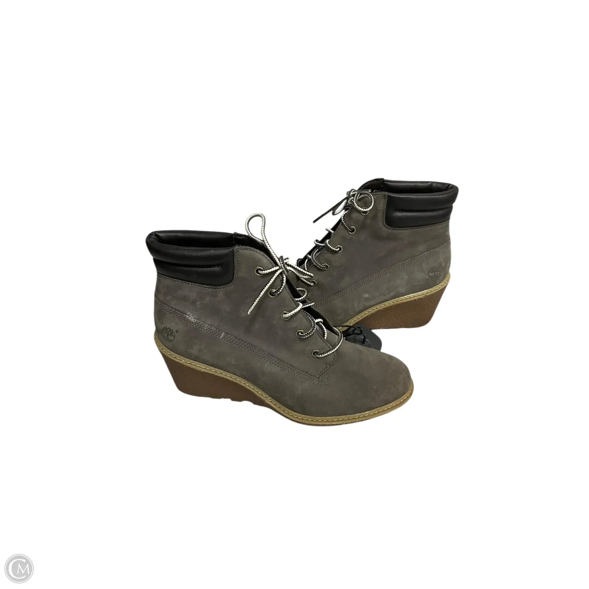 Wide Calf Cowboy Boots Boots Ankle Heels By Timberland In Grey, Size: 8.5