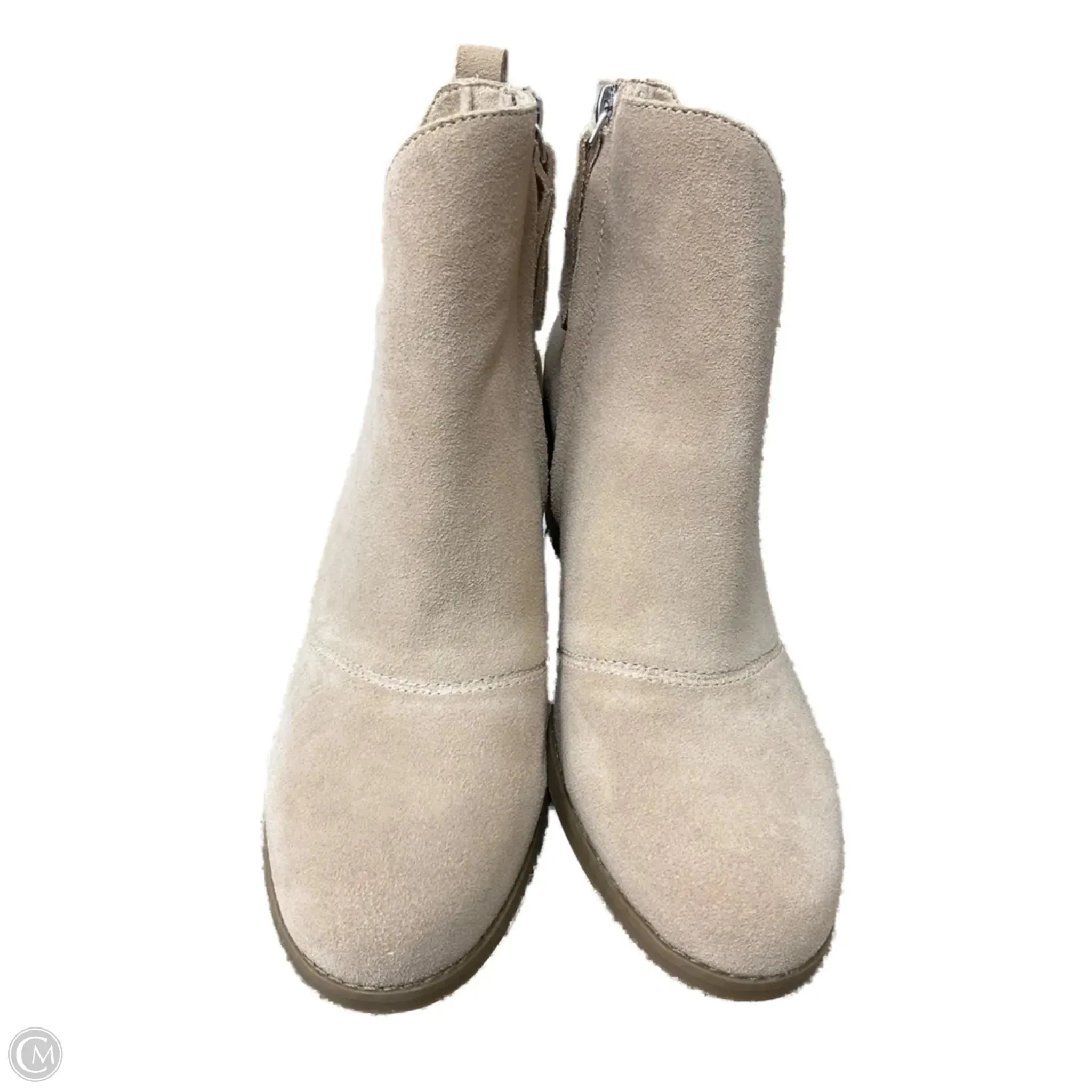 Boots Ankle Heels By Toms In Beige, Size: 9 Boots Over Knee Leather
