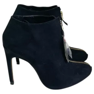 BOOTS ANKLE HEELS by ZARA BASIC in BLACK, Size:6.5 Petite Knee Boots