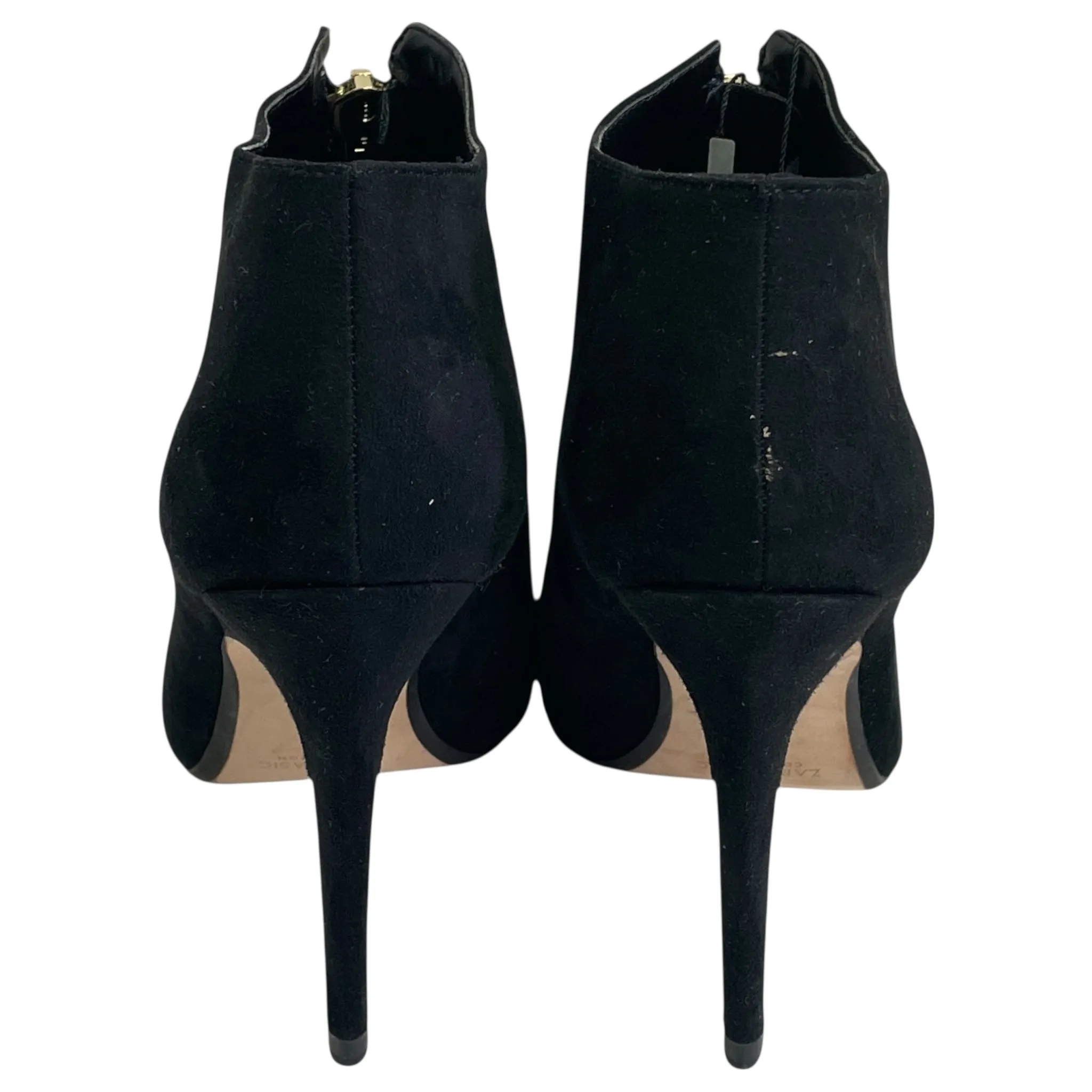 BOOTS ANKLE HEELS by ZARA BASIC in BLACK, Size:6.5 Jungle Boots