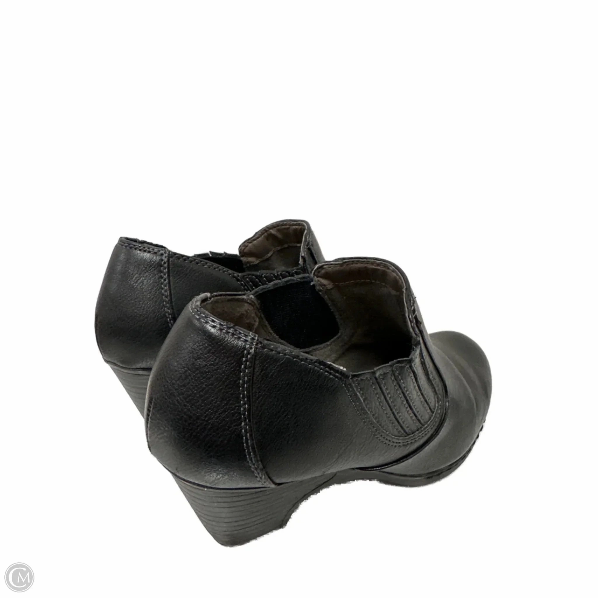 Boots Ankle Heels By Avenue In Black, Size: 10 Round Toe Ostrich Boots