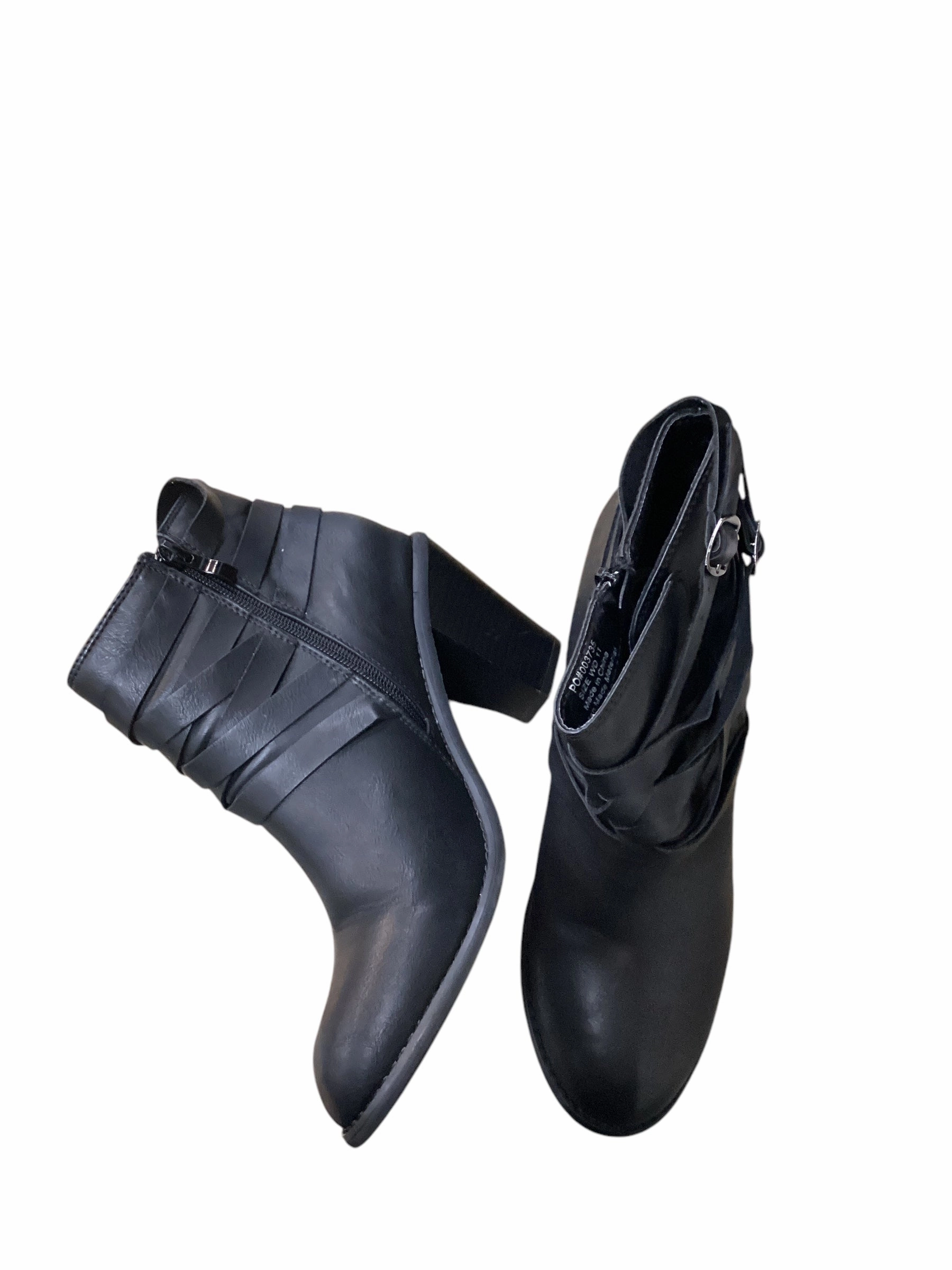 Boots Ankle Heels By Clothes Mentor In Black, Size: 11 Tsc Boots