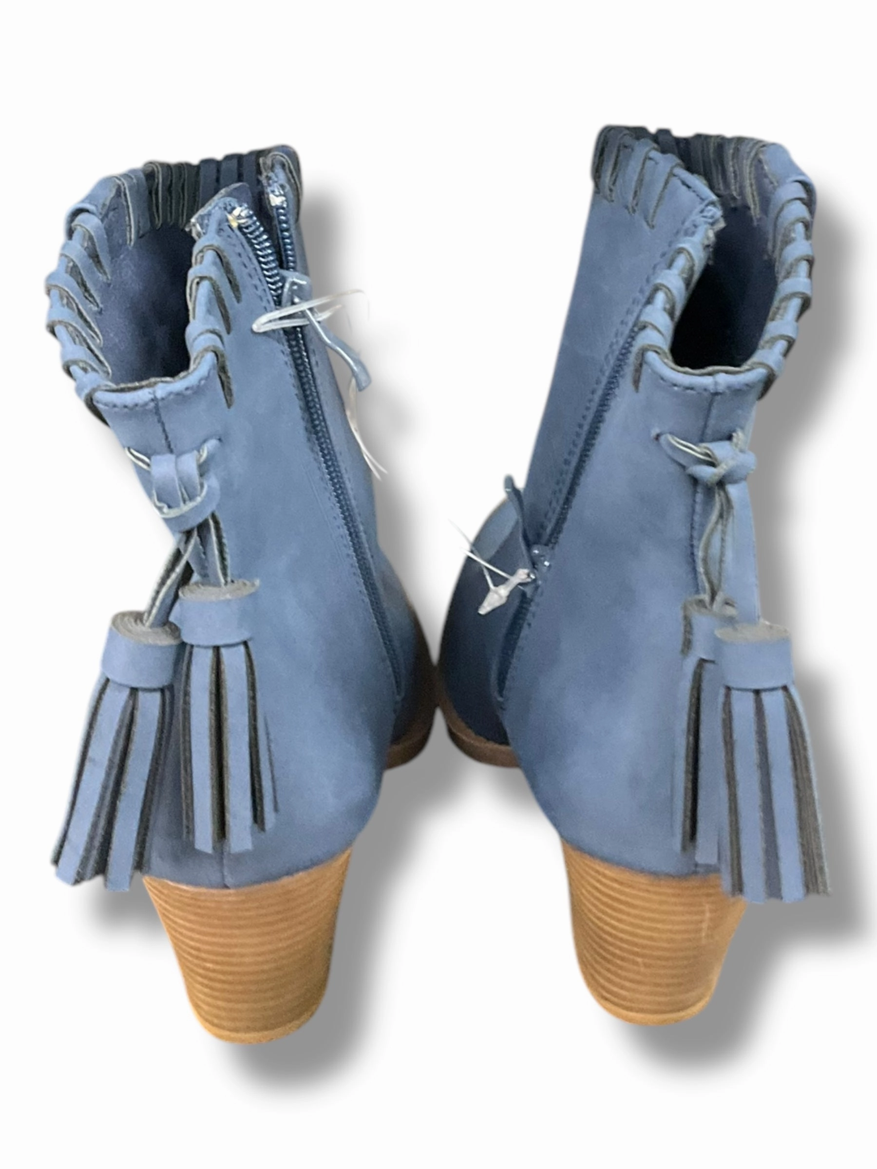 Classic Boots Boots Ankle Heels By Forever In Navy, Size: 6.5