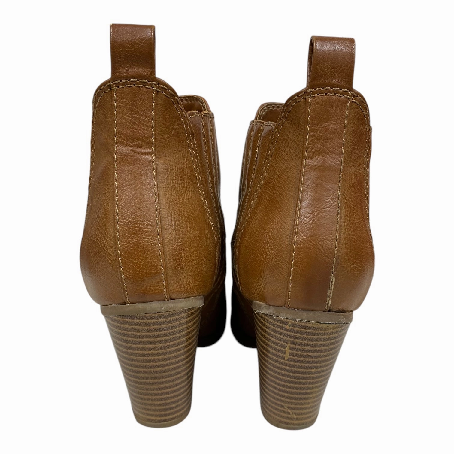 Boots Ankle Heels By Francesca's In Brown, Size: 7 Moccasins Boots