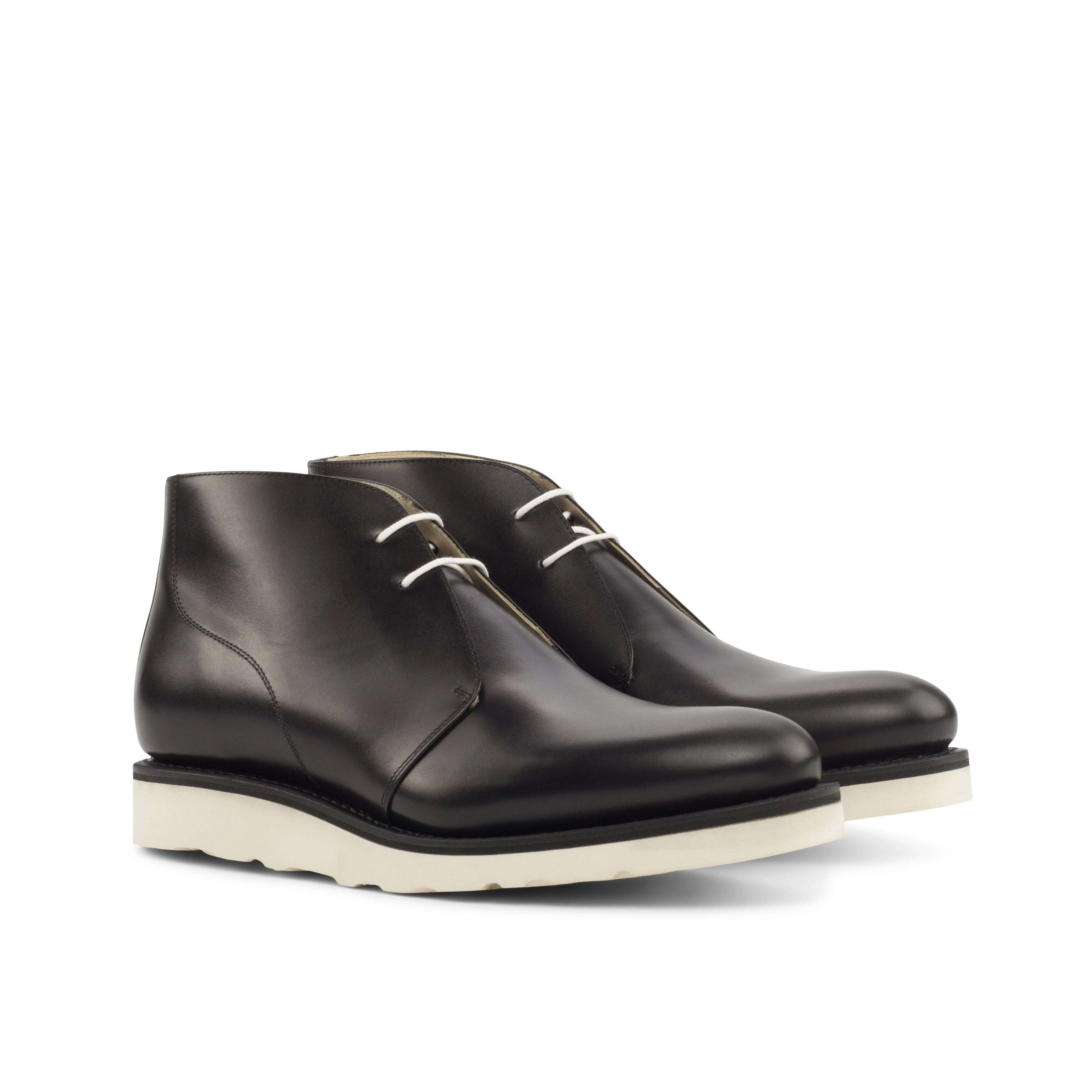 Boots With Fold Black Calf Leather Chukka Boots