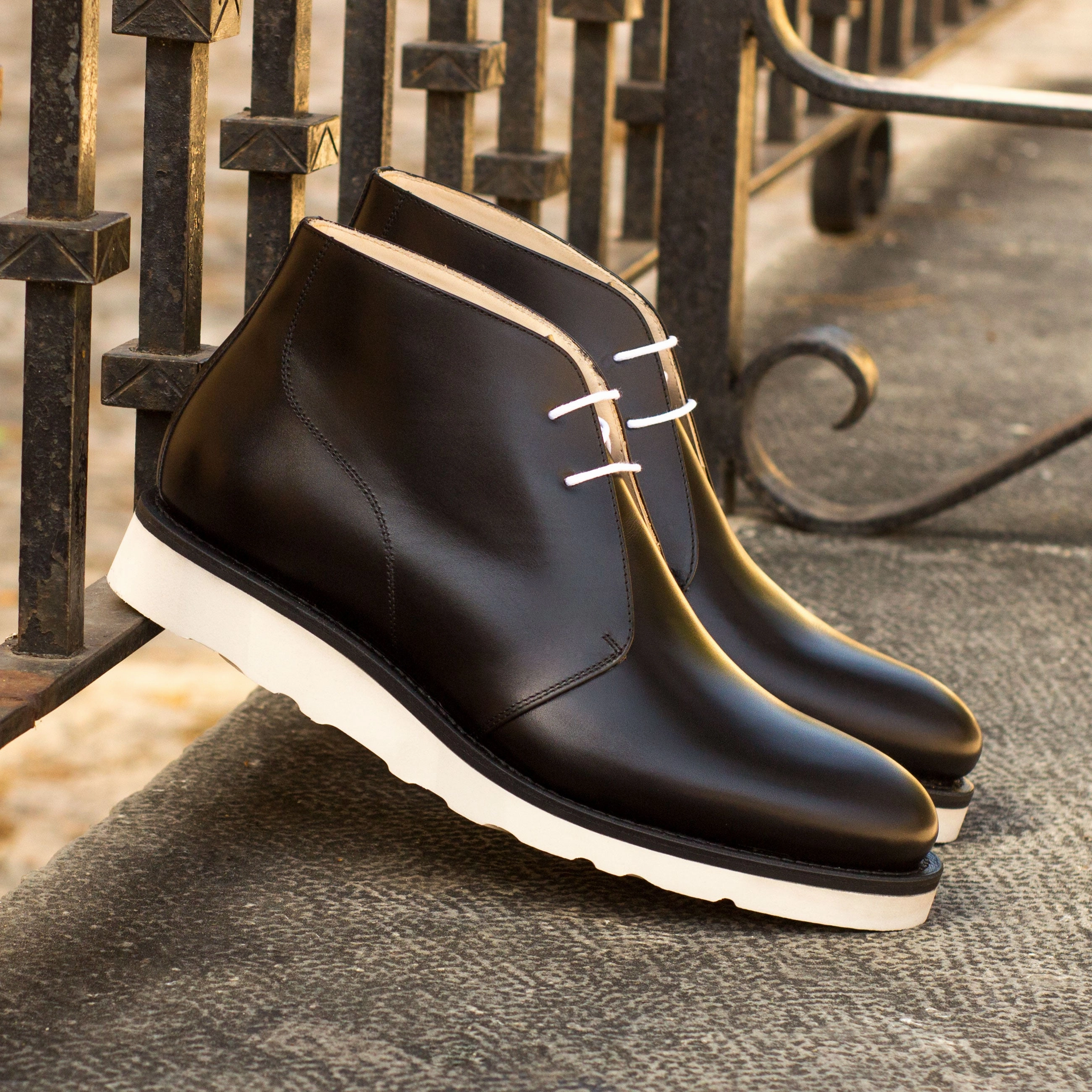 Black Calf Leather Chukka Boots Boots Work Shoes