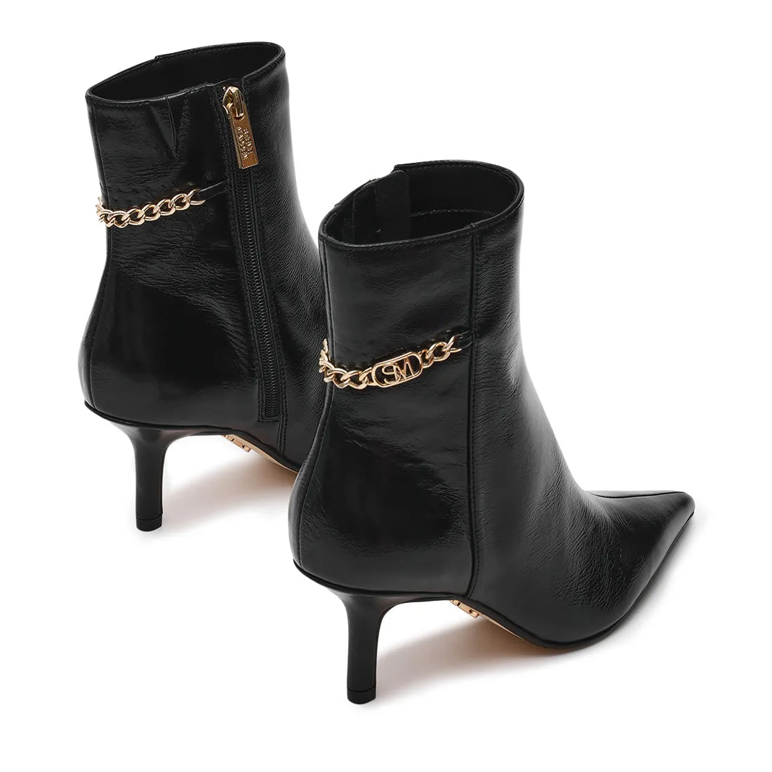 Custom Western Boots Auora Bootie BLACK LEAT