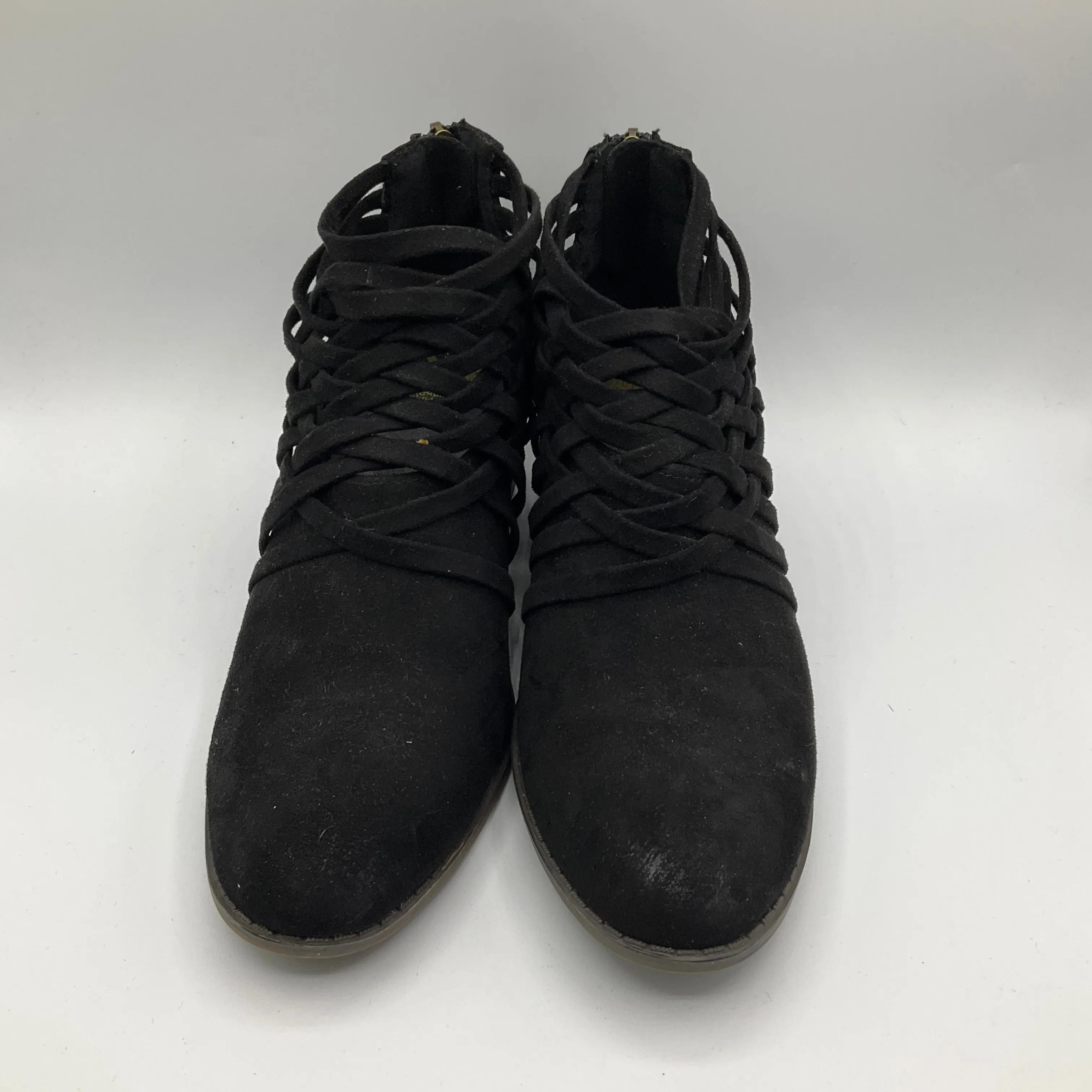 Rubber Snake Boots Boots Ankle Heels By Fergalicious In Black, Size: 8