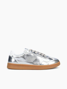 Agata Silver Mirror Metallic Shoes Leather Casual