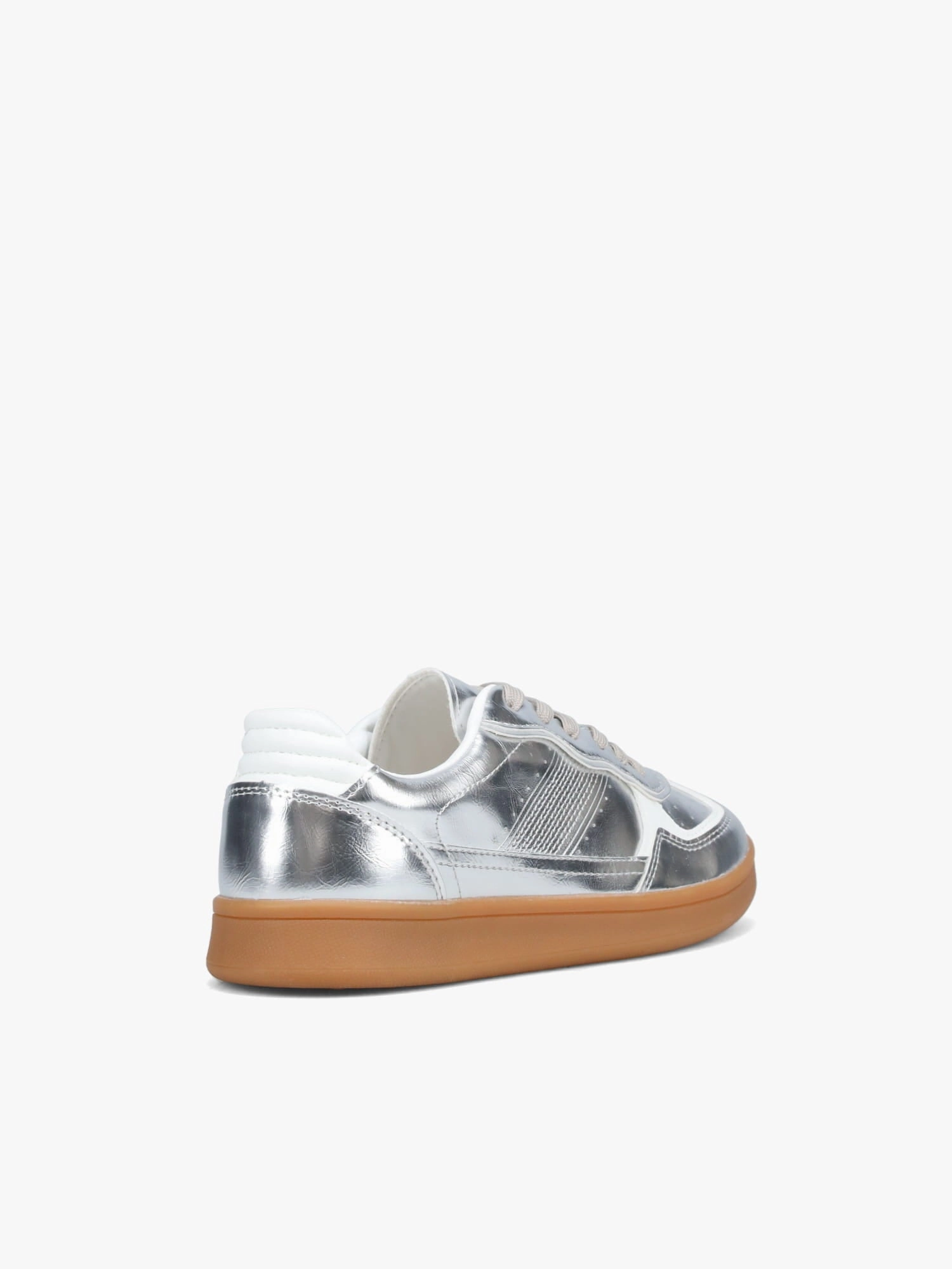 Agata Silver Mirror Metallic Shoes Casual Outfit