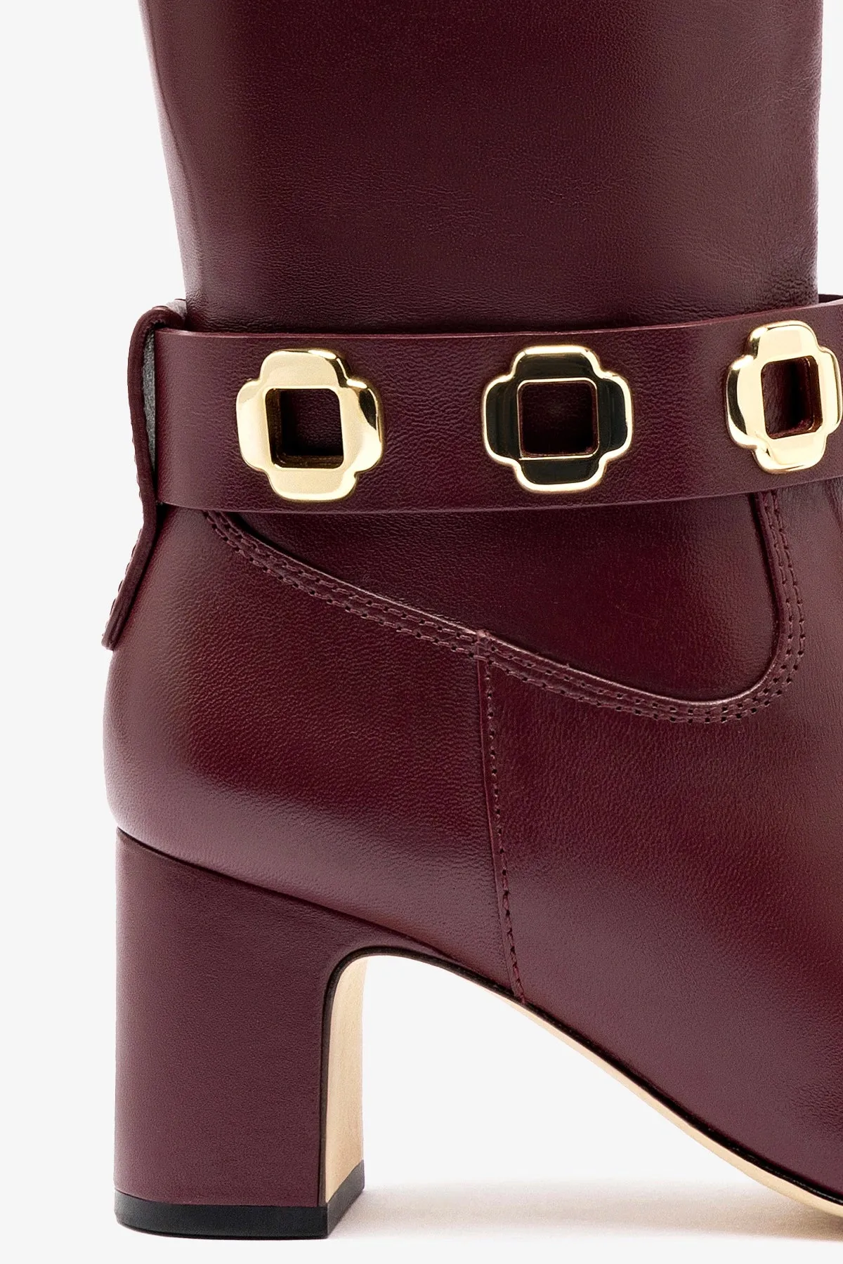 Dress Boots With High Heels Milan Block Boot In Wine Leather