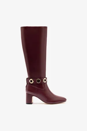 Milan Block Boot In Wine Leather Work Boots Store