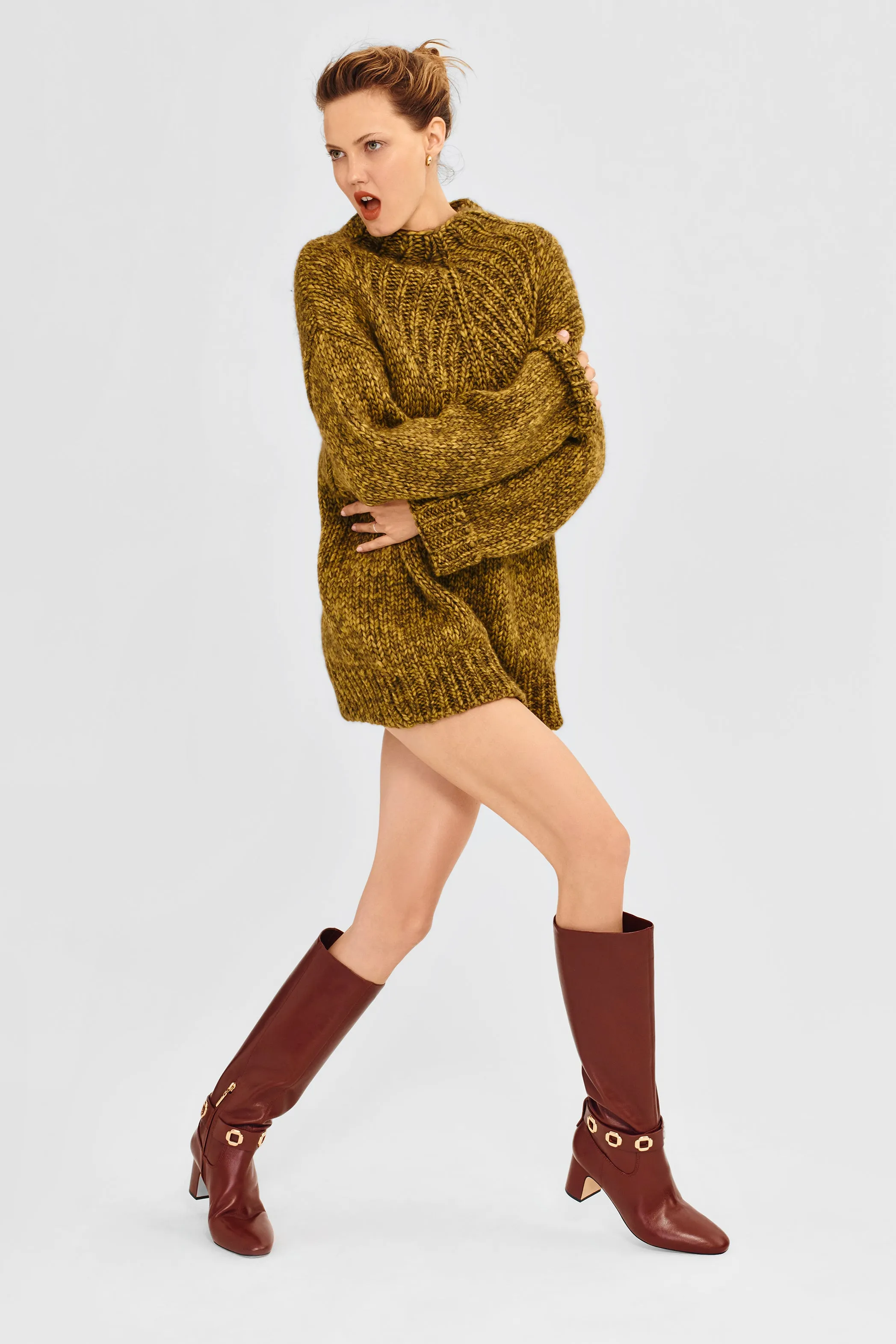 Kiss Boots Milan Block Boot In Wine Leather