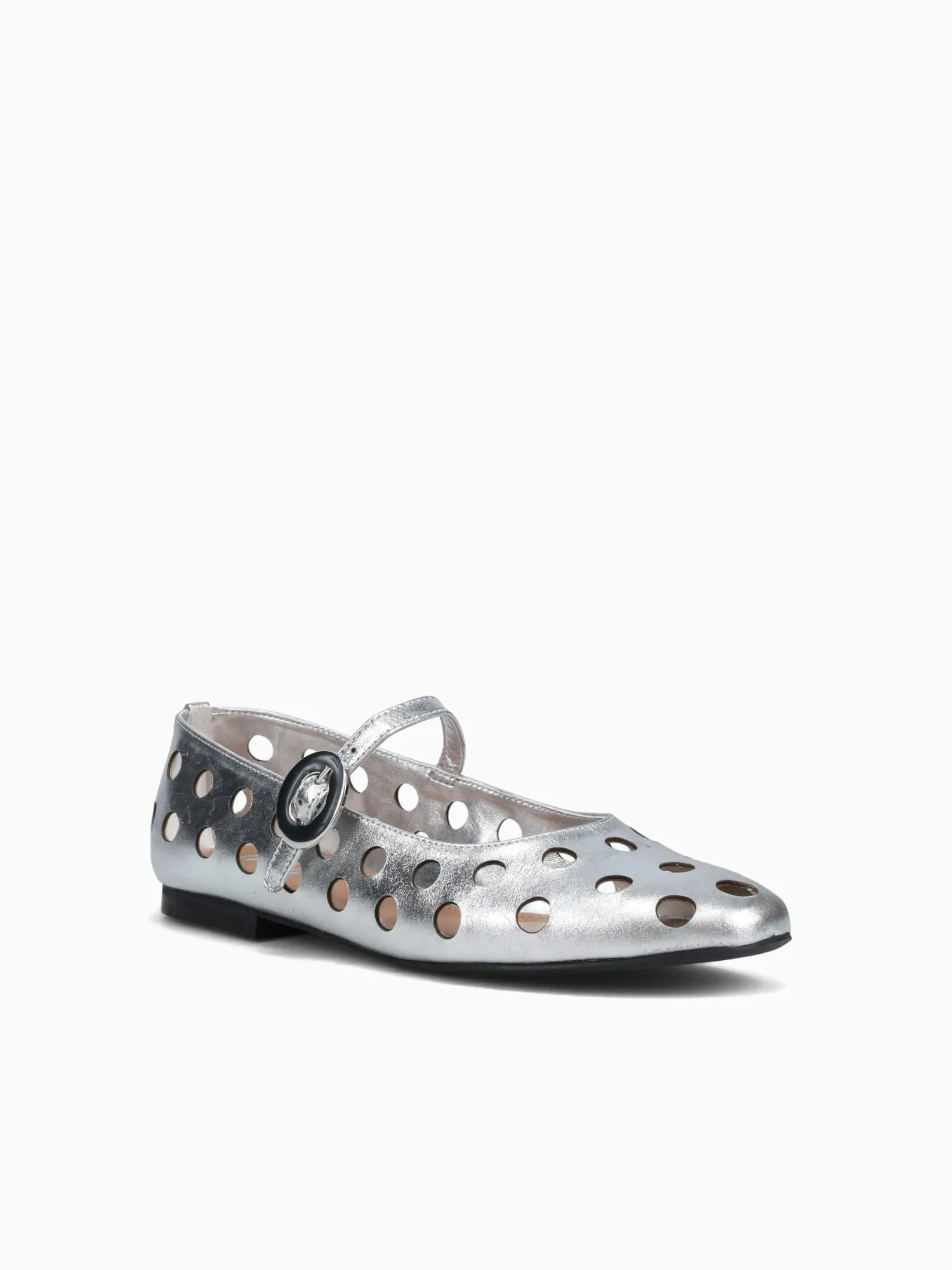 Brescia Silver Metal Leather Casual Shoes Images