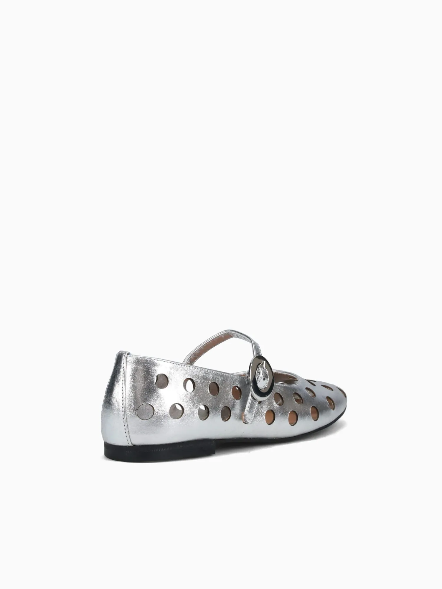 Soft Leather Casual Shoes Brescia Silver Metal Leather