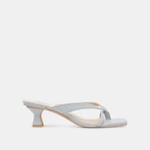 BREVEL WIDE HEELS LIGHT BLUE LEATHER High Heels In Bed