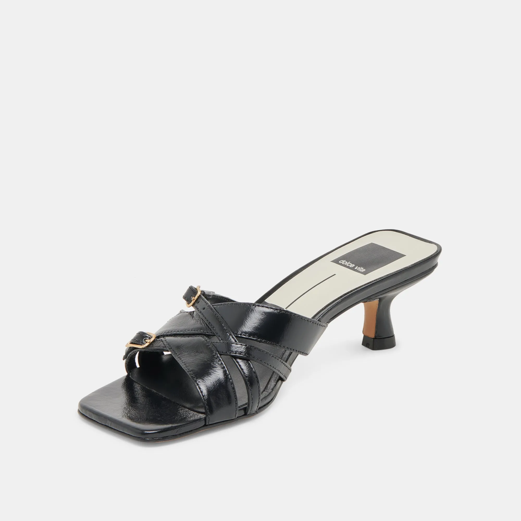 Tie High Heels BRYANT HEELS MIDNIGHT CRINKLE PATENT