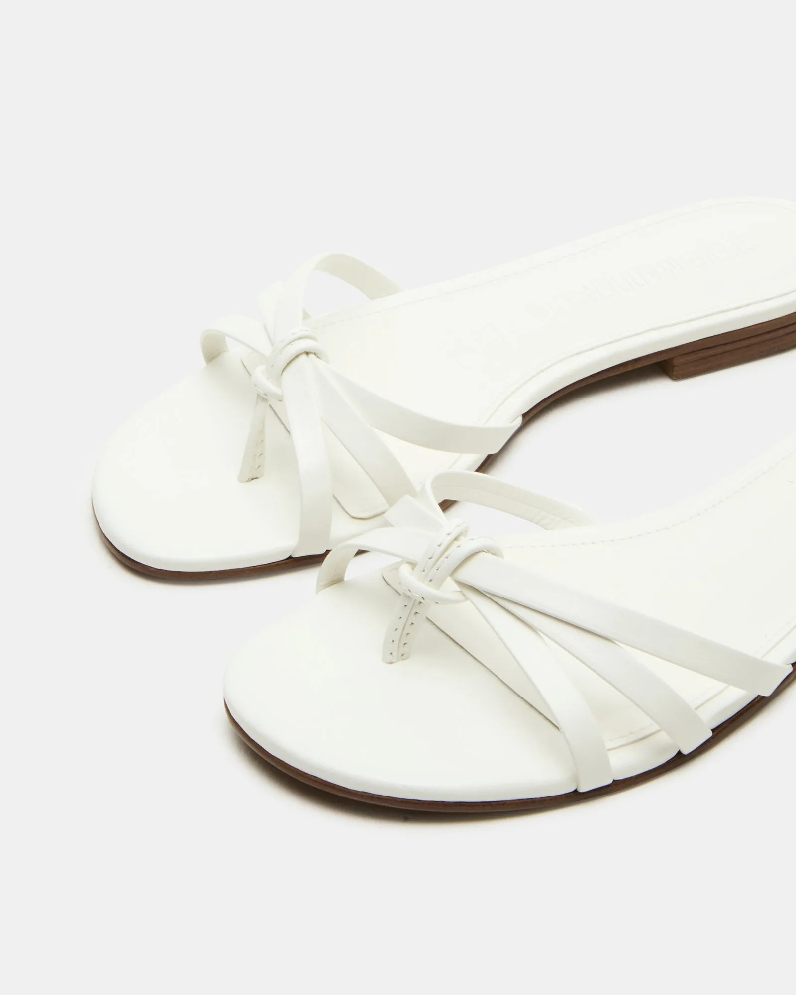 CALISSI WHITE LEATHER T Strap Sandals