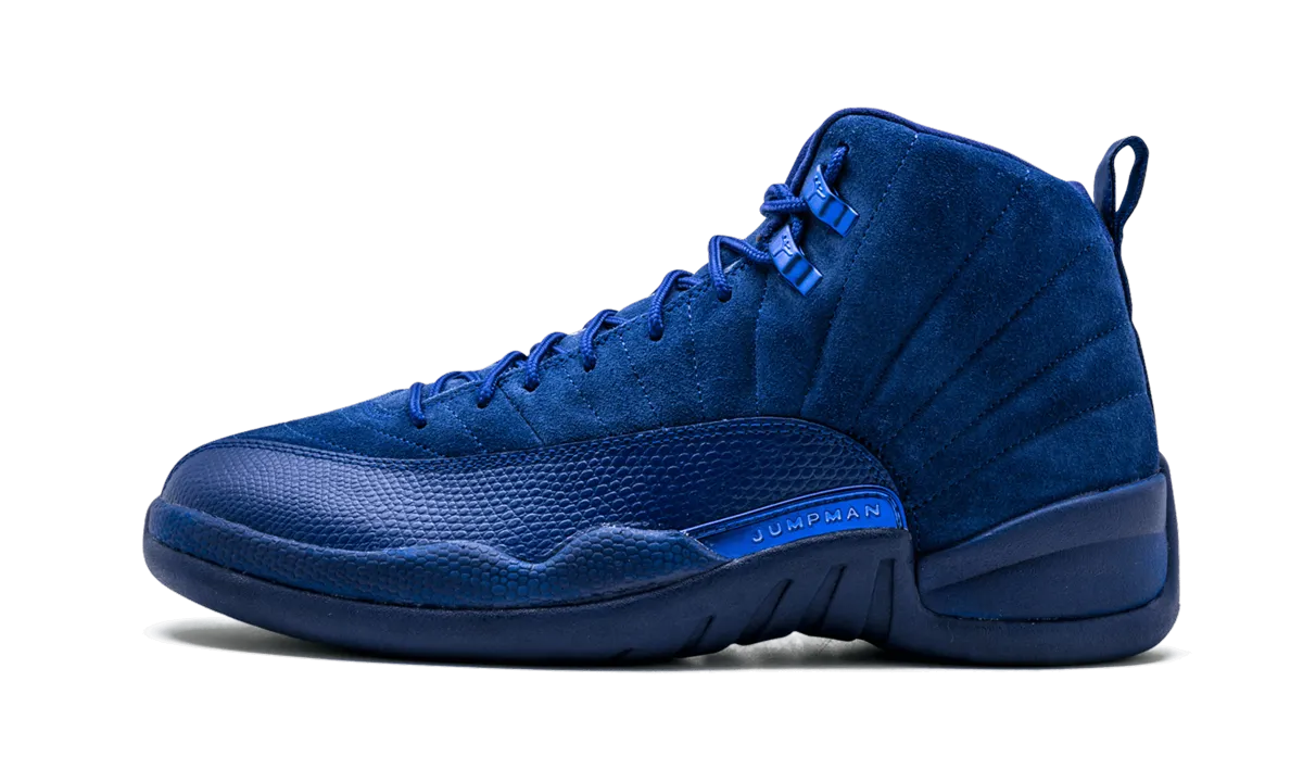White Walking Sneakers Air Jordan 12 Retro "Deep Royal Suede"