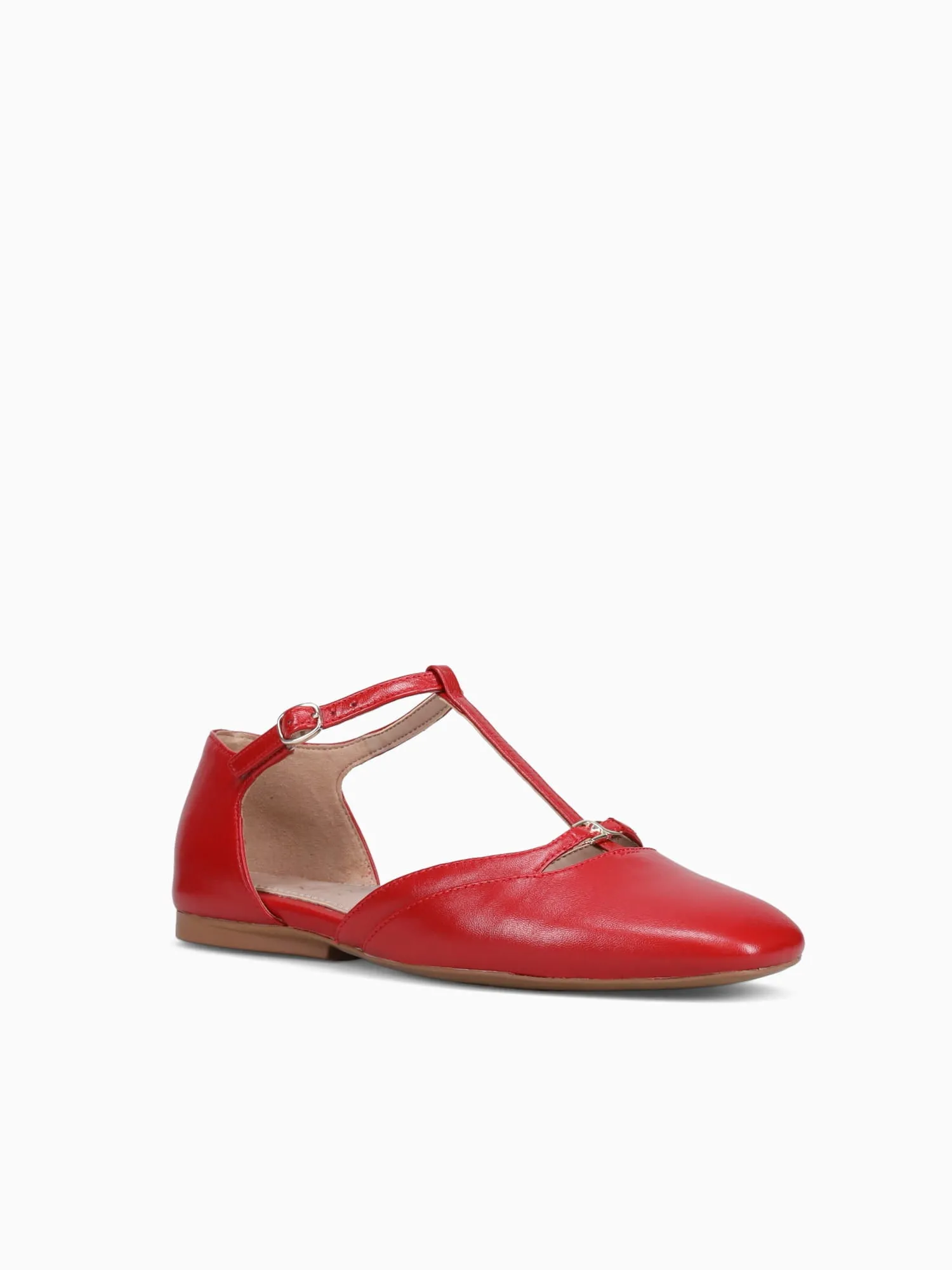 European Style Casual Shoes Caresse Red Leather