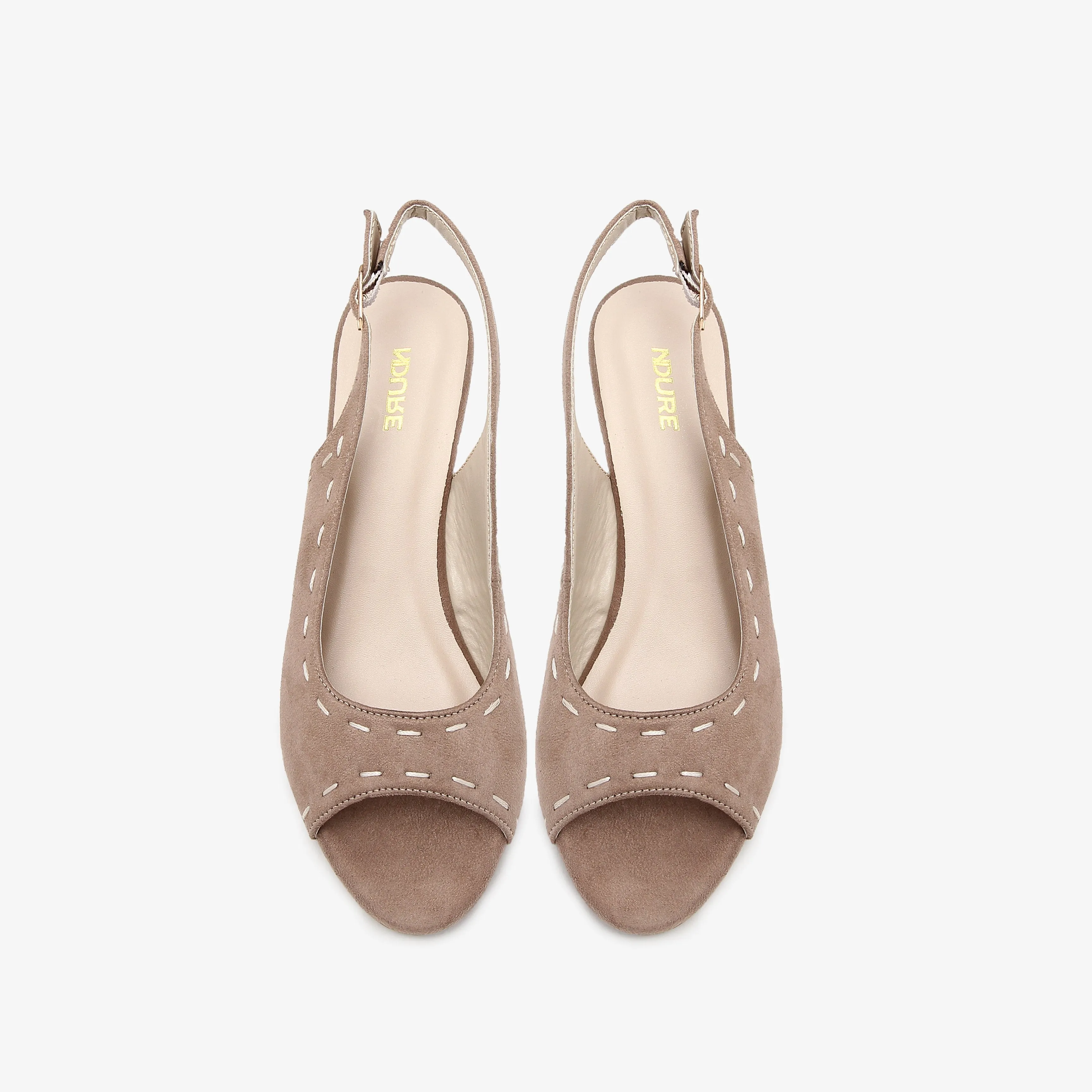 Casual Decorative Stich Wedges Wooden Sandals Japan