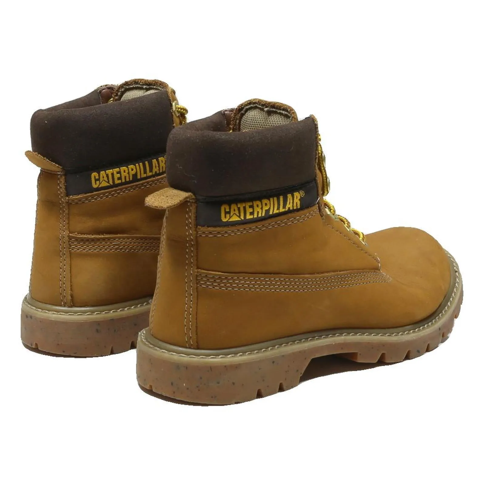 Leg Compression Boots CAT Womens Ankle Boots Yellow Leather UK 7 Lace-Up Work Durable Comfort