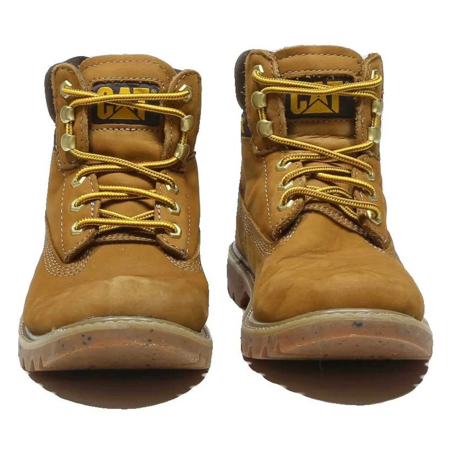 CAT Womens Ankle Boots Yellow Leather UK 7 Lace-Up Work Durable Comfort Puss In Boots Animated Movie