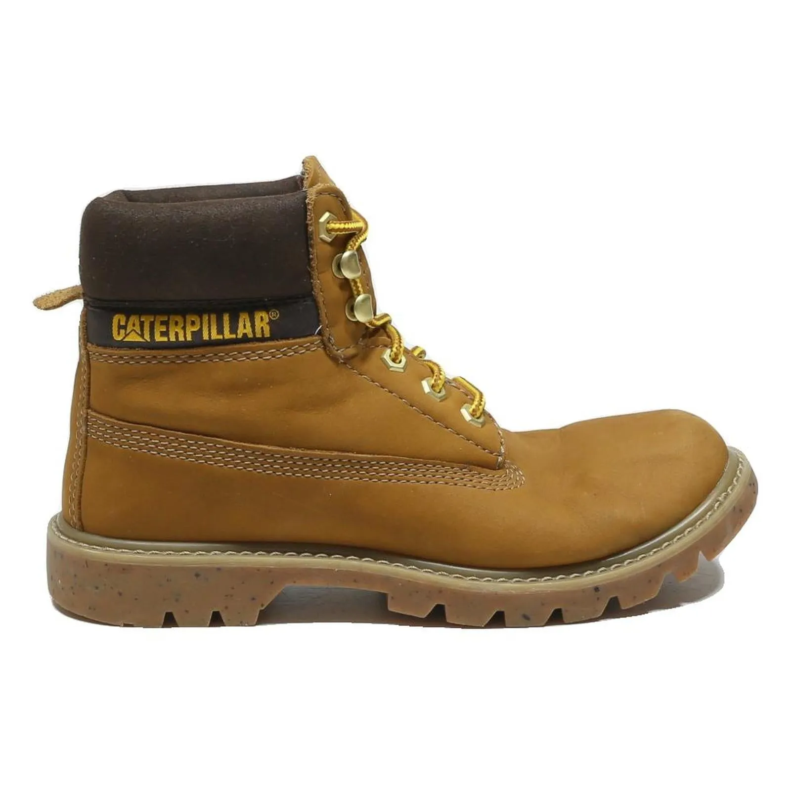 Knee Boots With Skirt CAT Womens Ankle Boots Yellow Leather UK 7 Lace-Up Work Durable Comfort