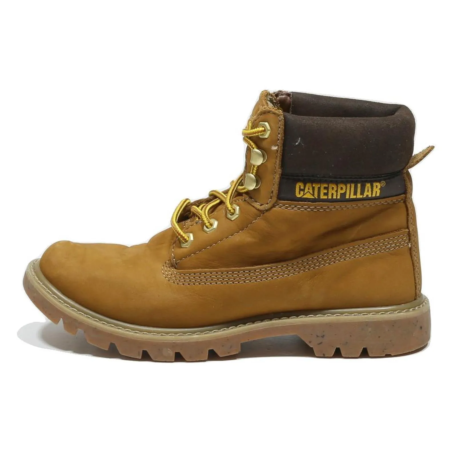 CAT Womens Ankle Boots Yellow Leather UK 7 Lace-Up Work Durable Comfort Affordable Cowgirl Boots