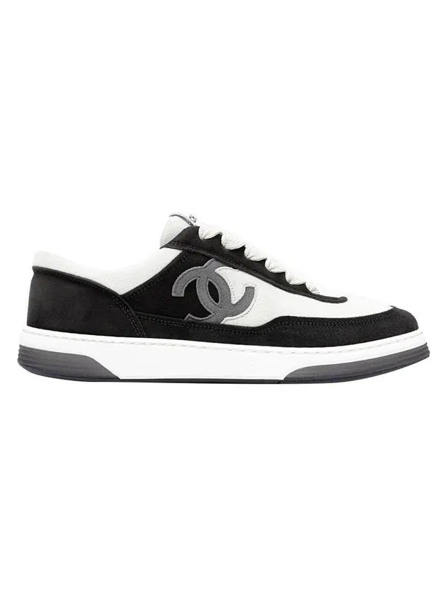 CC Logo Suede Kidskin Low Top Sneakers Black Chanel Sneakers Supreme