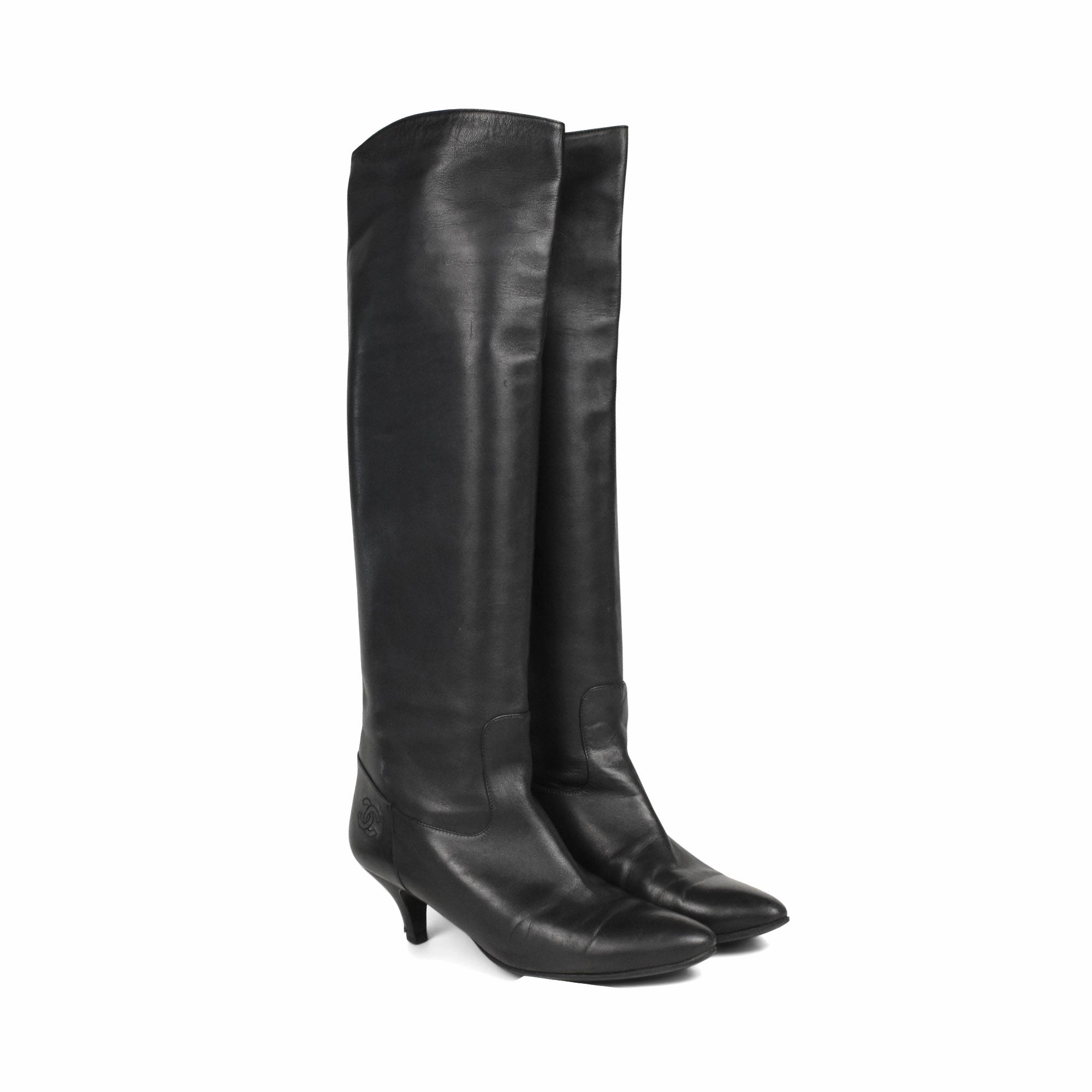 Plus Size Knee Boots Chanel Knee-High Boots - Women's 38