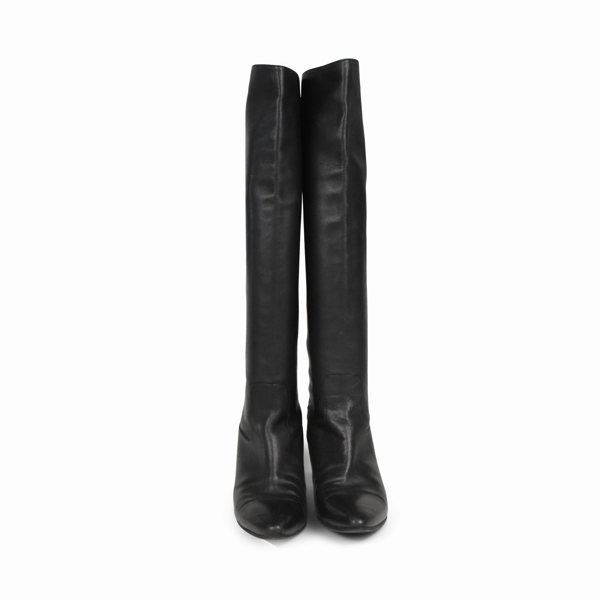 Wide Wide Calf Boots Chanel Knee-High Boots - Women's 38