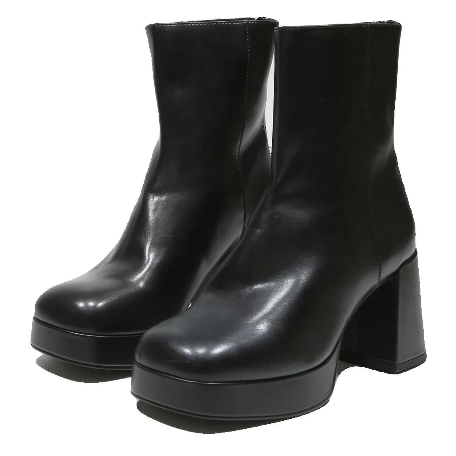 Muck Artic Boots CHARLES & KEITH Womens Block Heel Leather Ankle Boots Black UK 3 Stylish