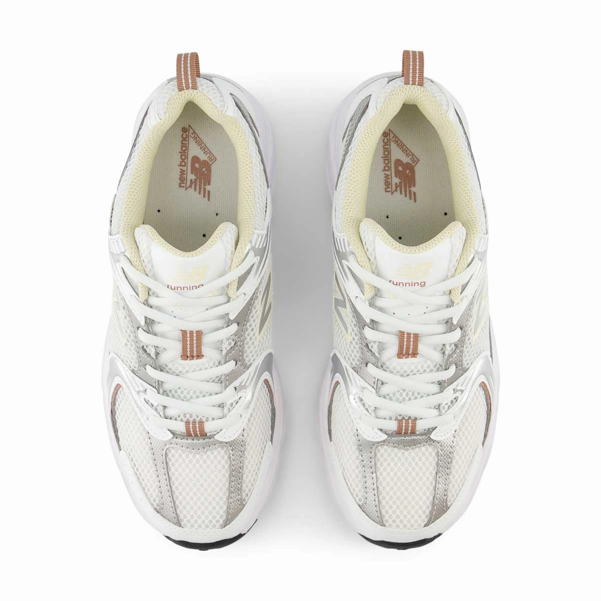 White New Balance Metal Softball Cleats 530 'White Silver Metallic Calcium'