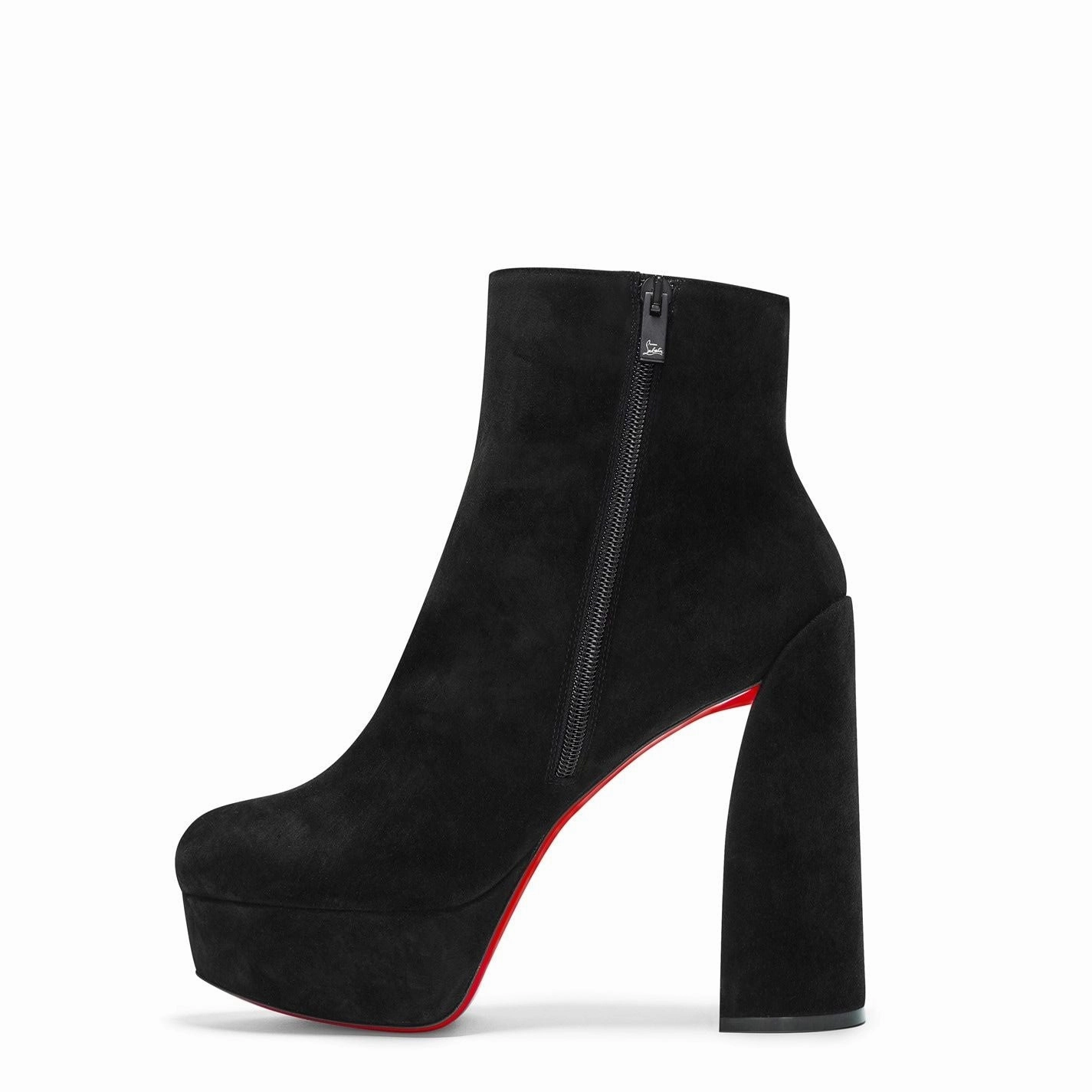 Mid Calf Boots With Heel Christian Louboutin  Movida Booty 130Mm Ankle Boots Black Bk01