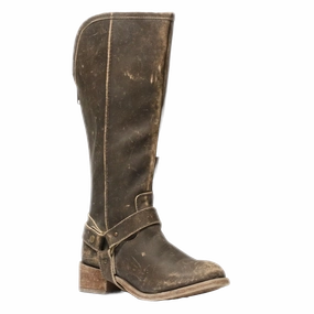 Circle G Ladies Distressed Brown Tall Harness Boots P5100 Western Winter Boots