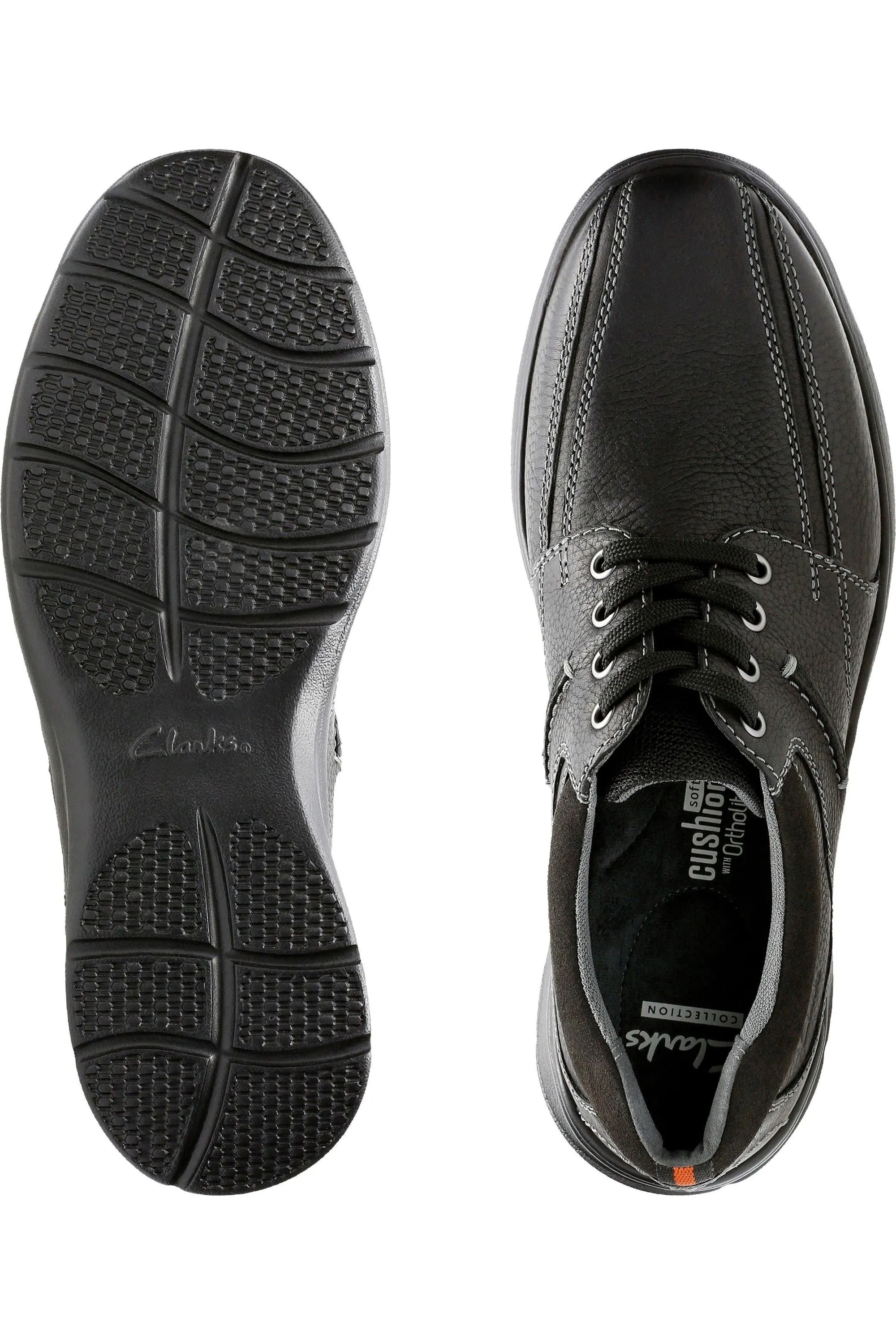 Casual Slip Resistant Shoes Clarks Cotrell Walk in black oily leather