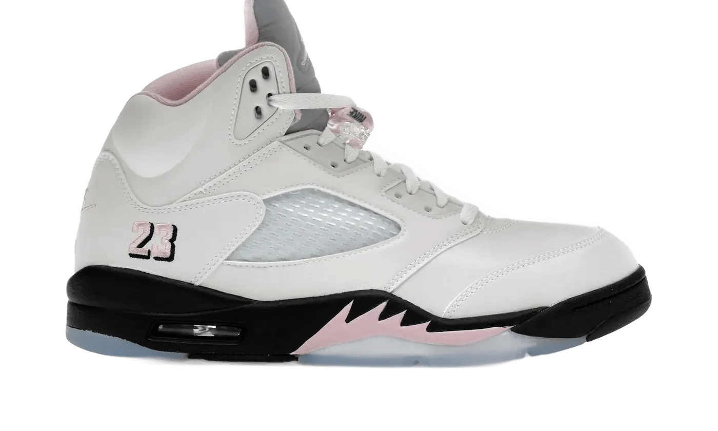 Gold High Top Sneakers Air Jordan 5 Retro Medium Soft Pink