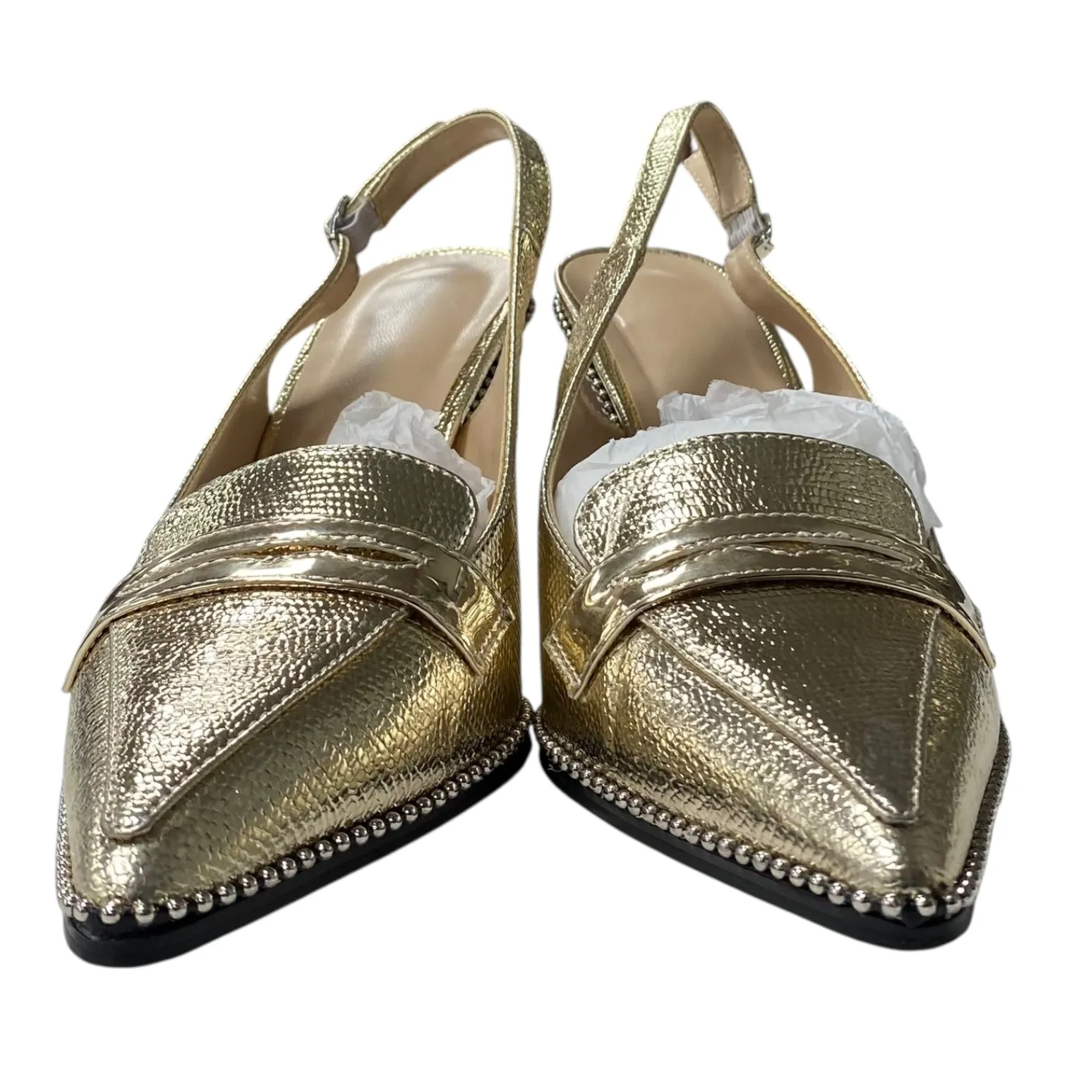 SHOES HEELS STILETTO by    CLOTHES MENTOR In GOLD, Size: 7.5 Casual Shoes To Wear With Slacks