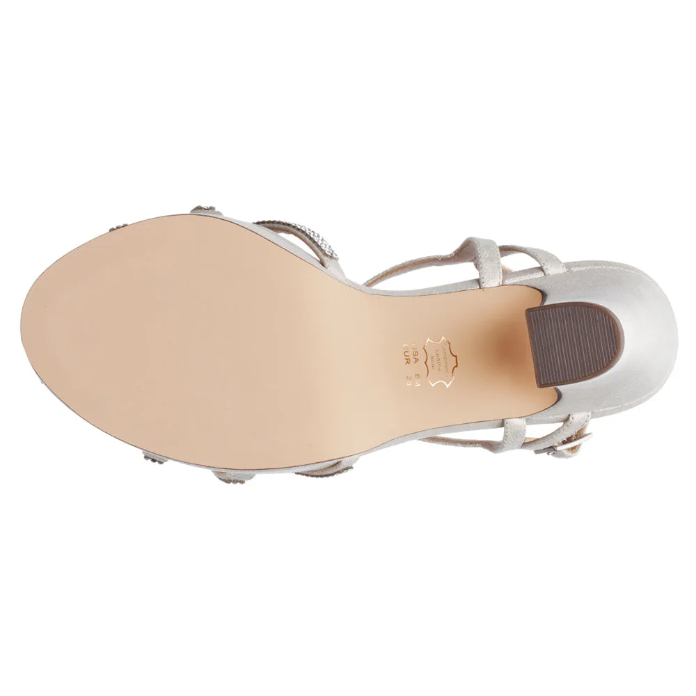 Casual Shoes Vs Sports Shoes Saralyn Metallic Rhinestone Ankle Strap Platform Block Heel Sandals