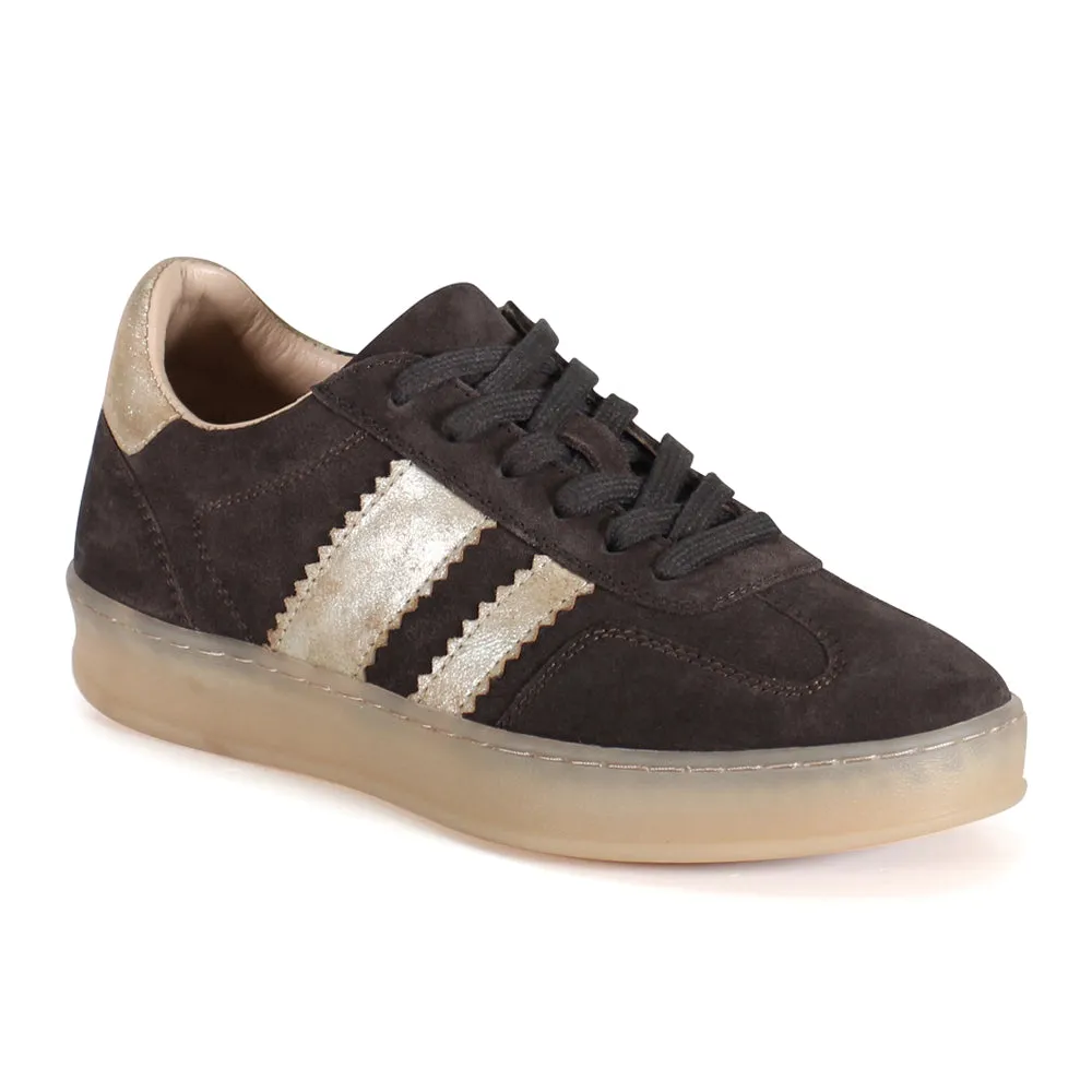 Lightweight Casual Shoes Jon Qwill Metallic Lace Up Sneakers