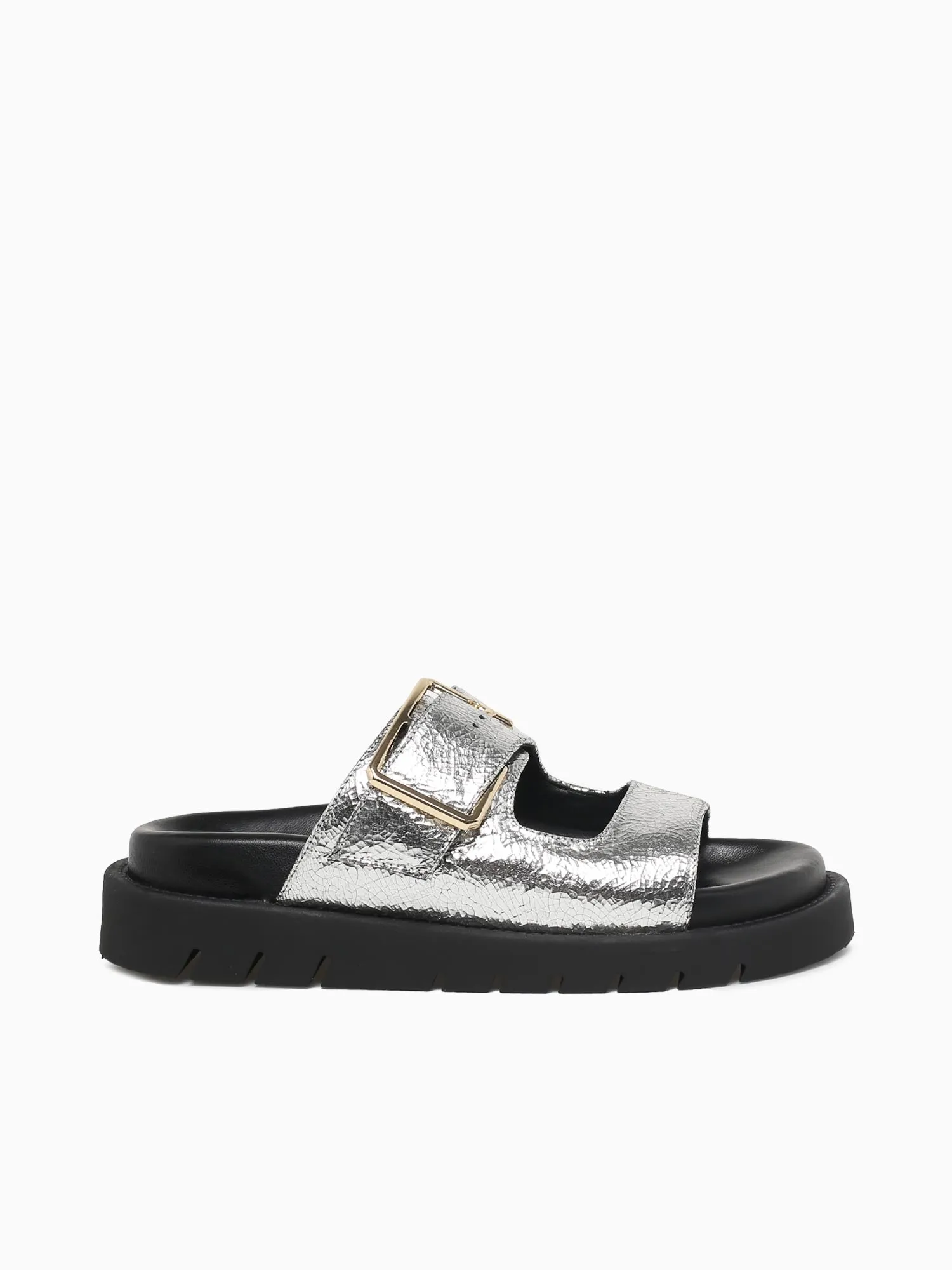 Colmer Silver Craquele Metal Barefoot Shoes Business Casual