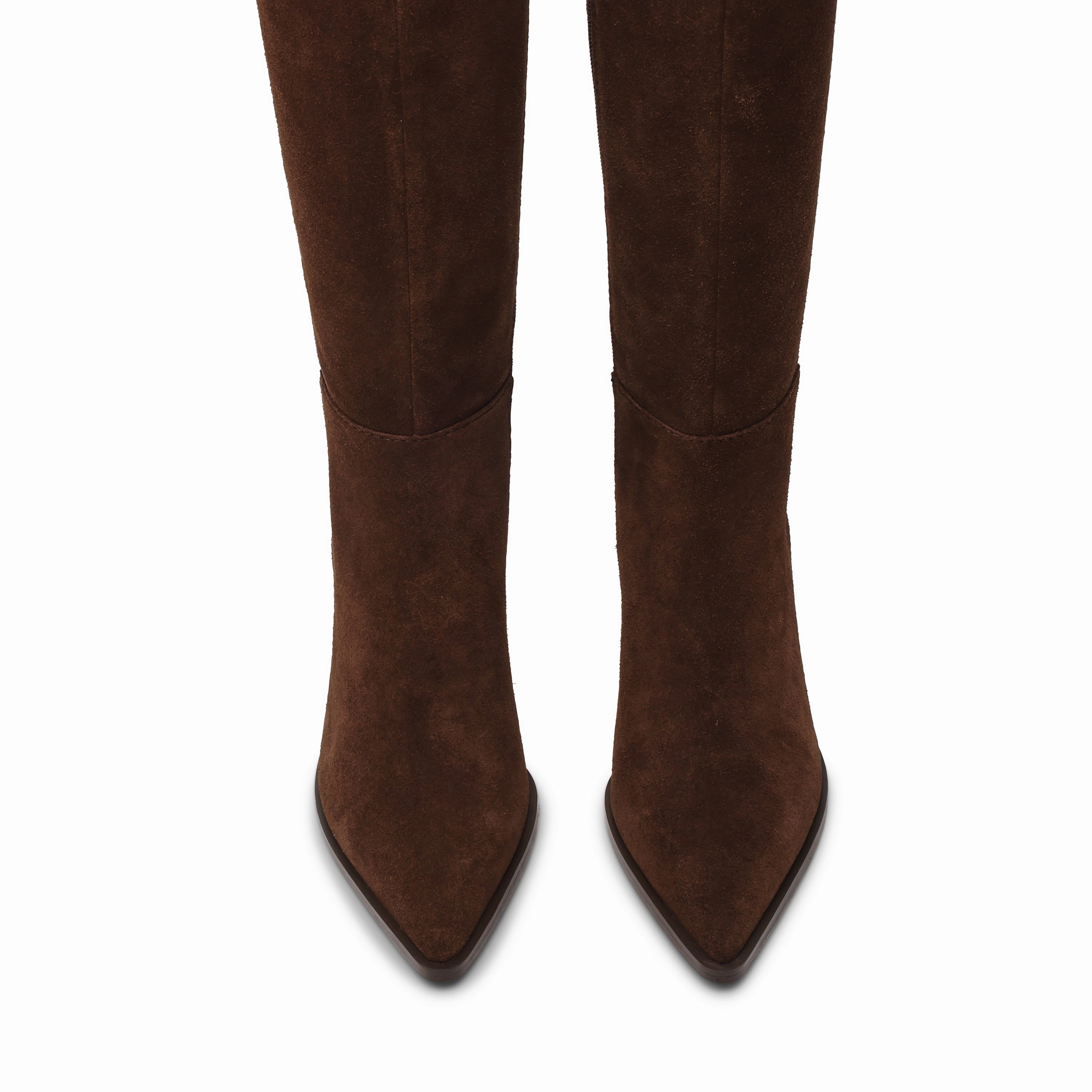 Rhinestone Knee High Boots Lucid Boot BROWN SUEDE